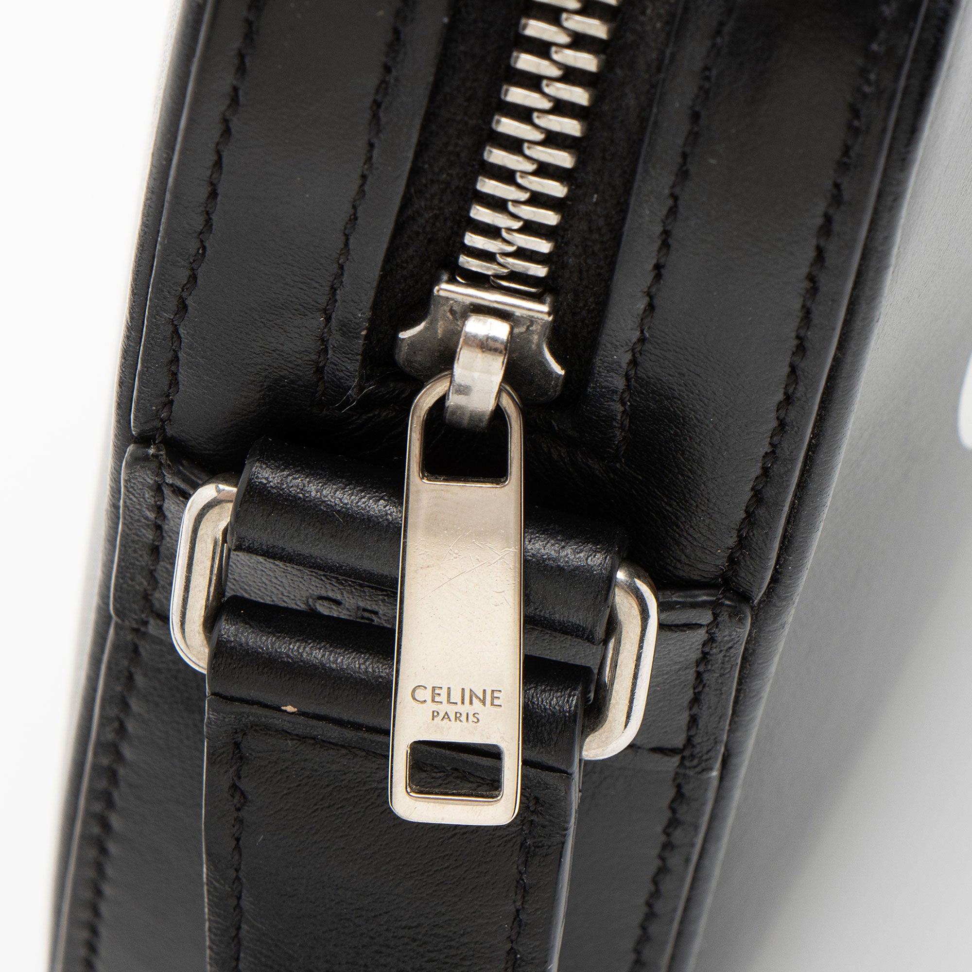 Celine Smooth Calfskin Logo Print Medium Messenger