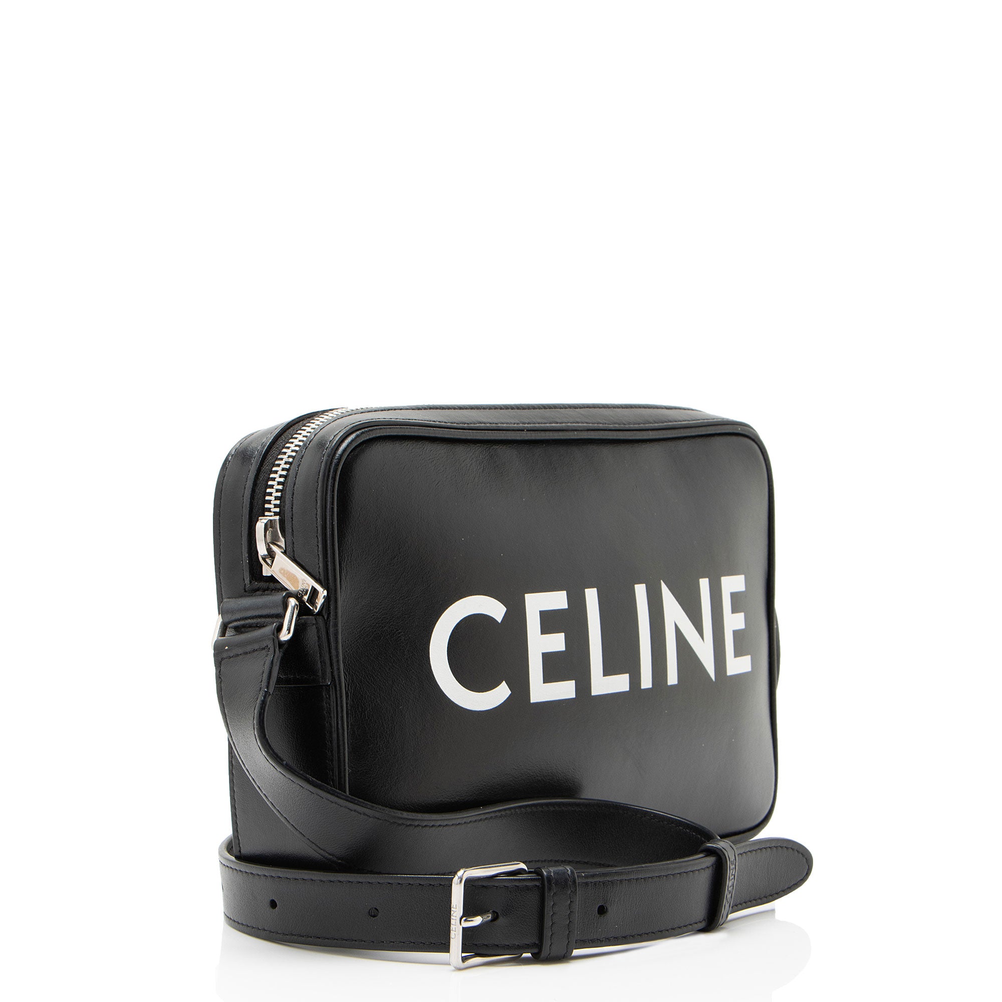Celine Smooth Calfskin Logo Print Medium Messenger