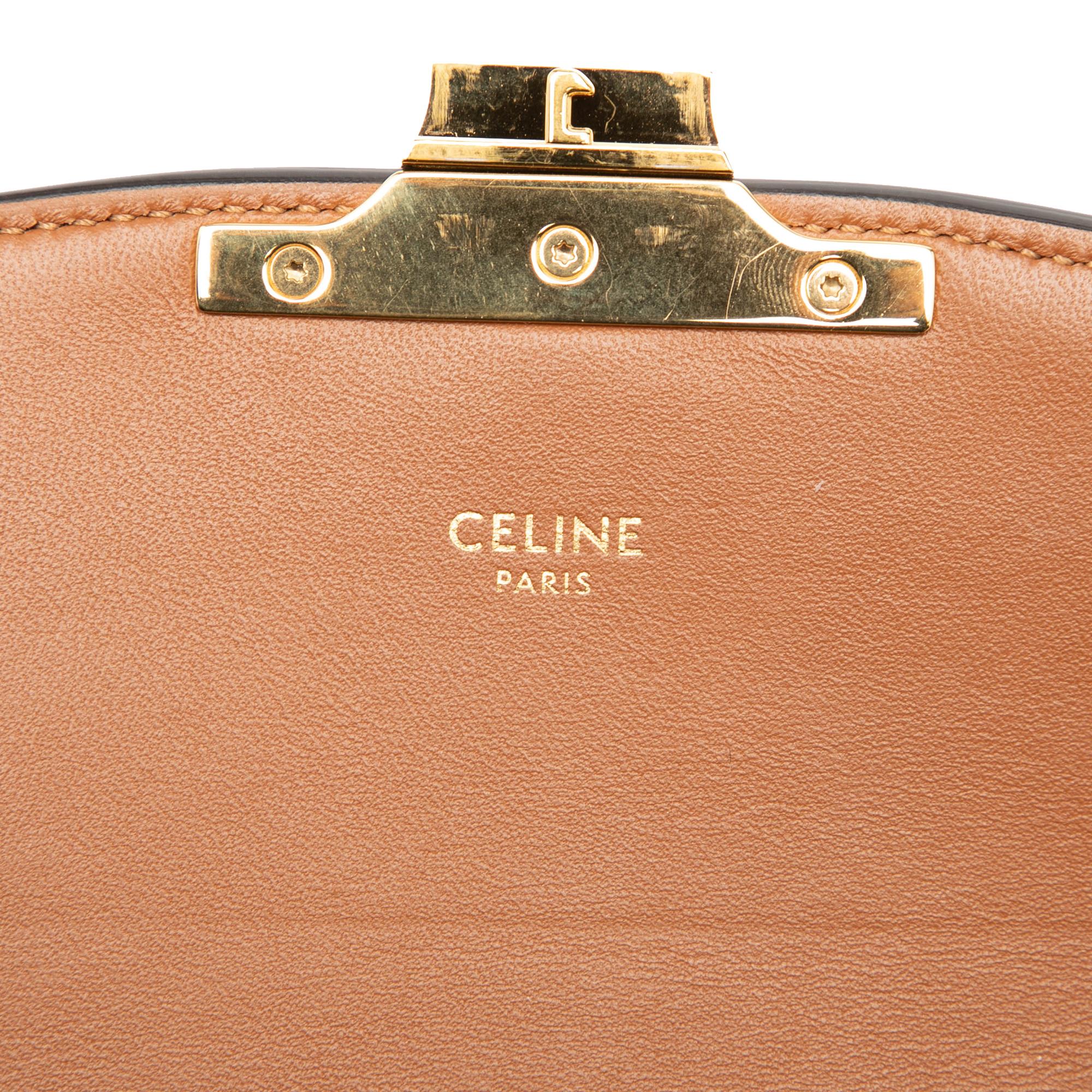 Celine Teen Canvas and Calfskin Triomphe Crossbody