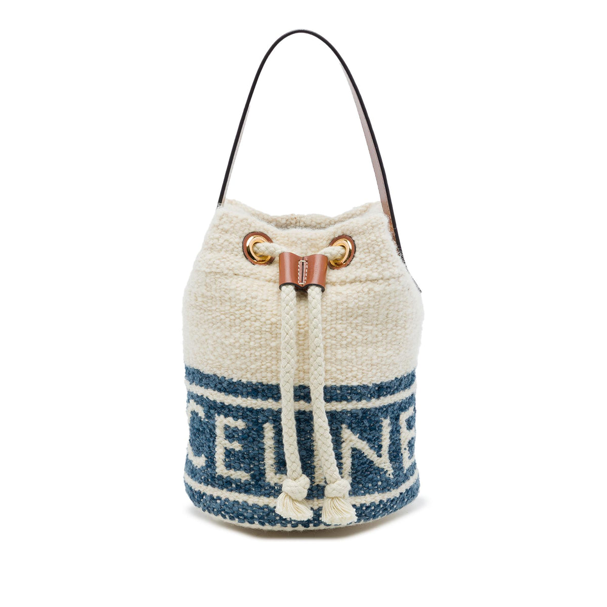Celine Teen Plein Soleil Canvas Drawstring Bucket Bag