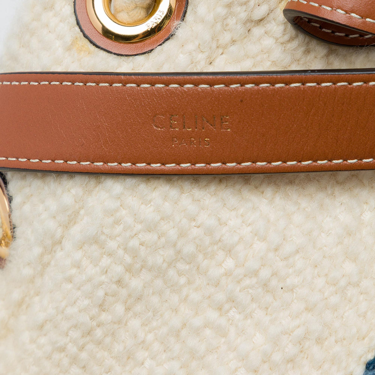 Celine Teen Plein Soleil Canvas Drawstring Bucket Bag