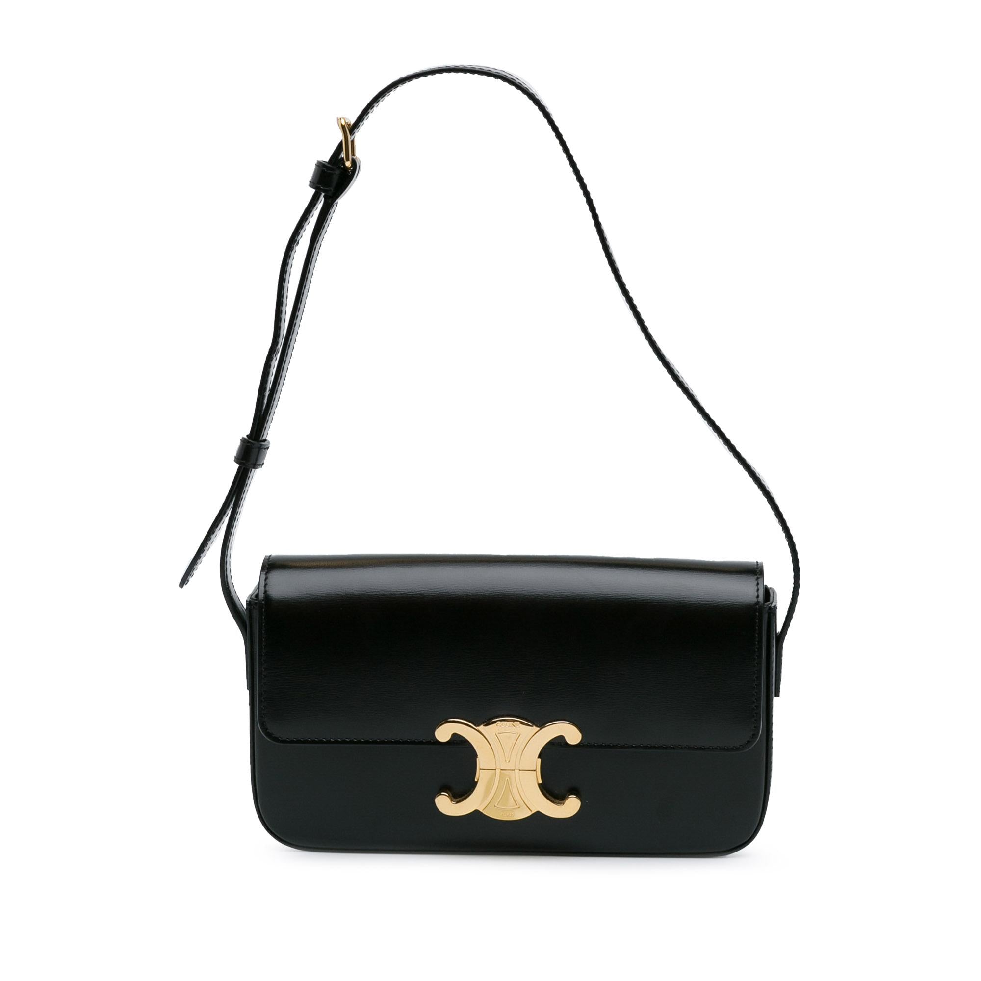 Celine Teen Shiny Calfskin Triomphe Bag (SHG-4GpLjn)
