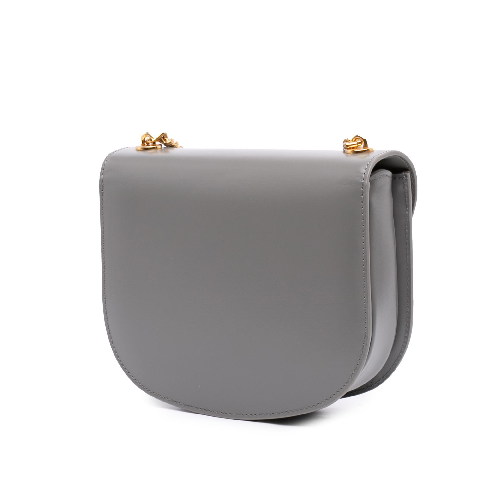Celine Teen Shiny Calfskin Triomphe Besace Clea Chain Crossbody