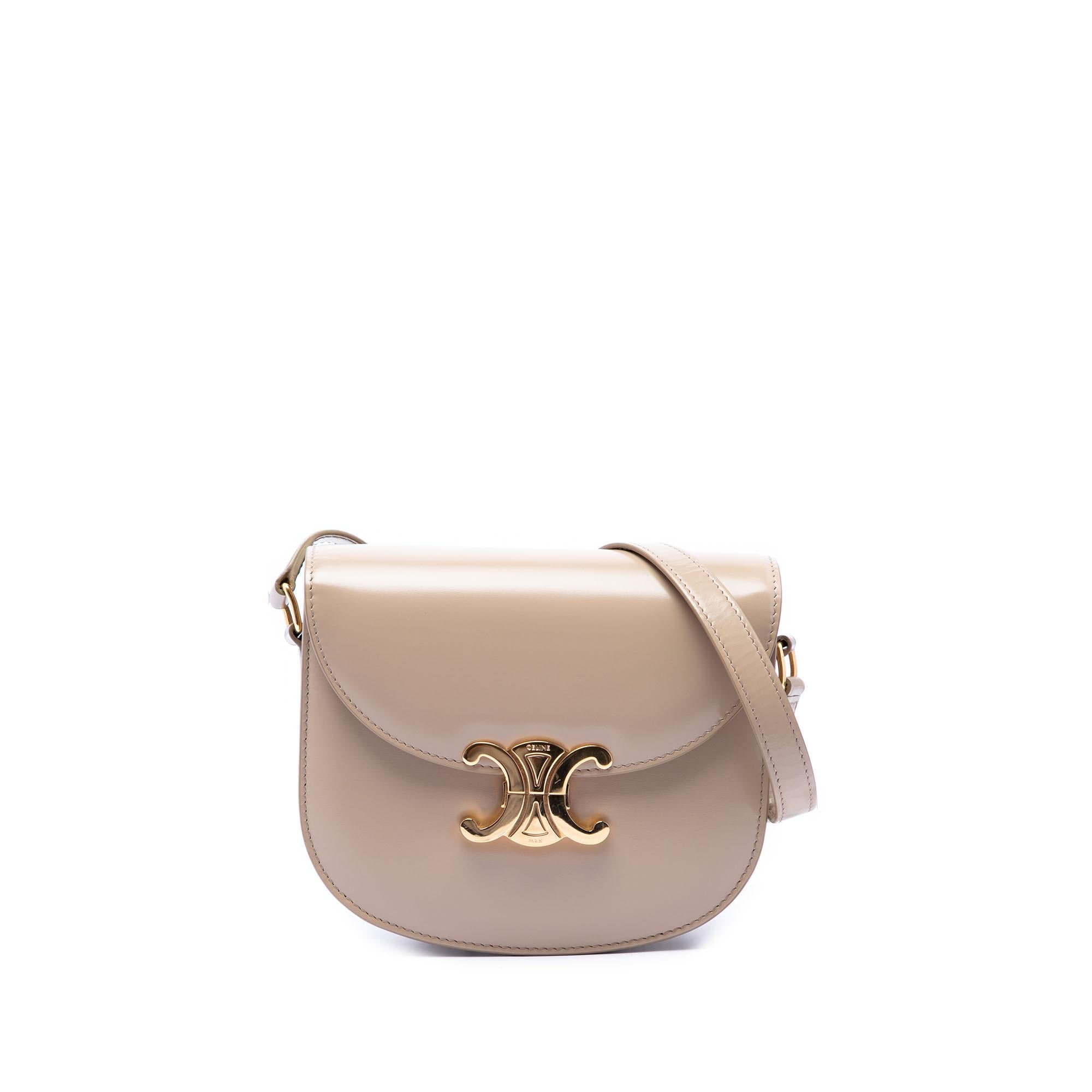 Celine Teen Shiny Calfskin Triomphe Besace Clea Crossbody