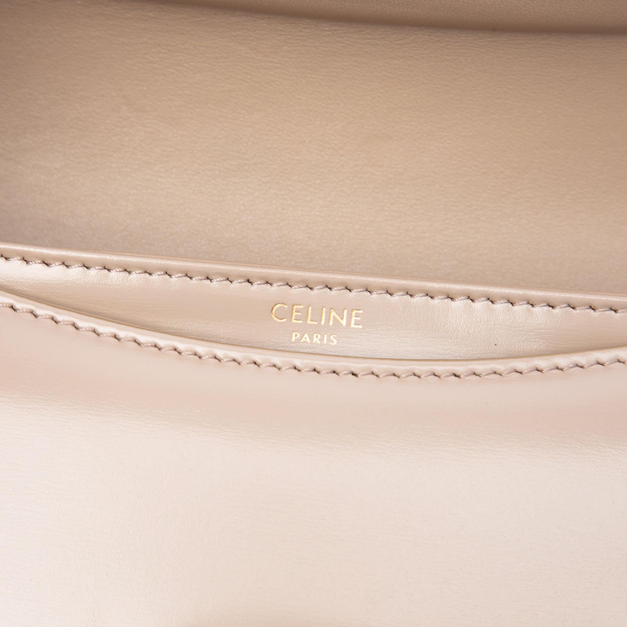 Celine Teen Shiny Calfskin Triomphe Besace Clea Crossbody