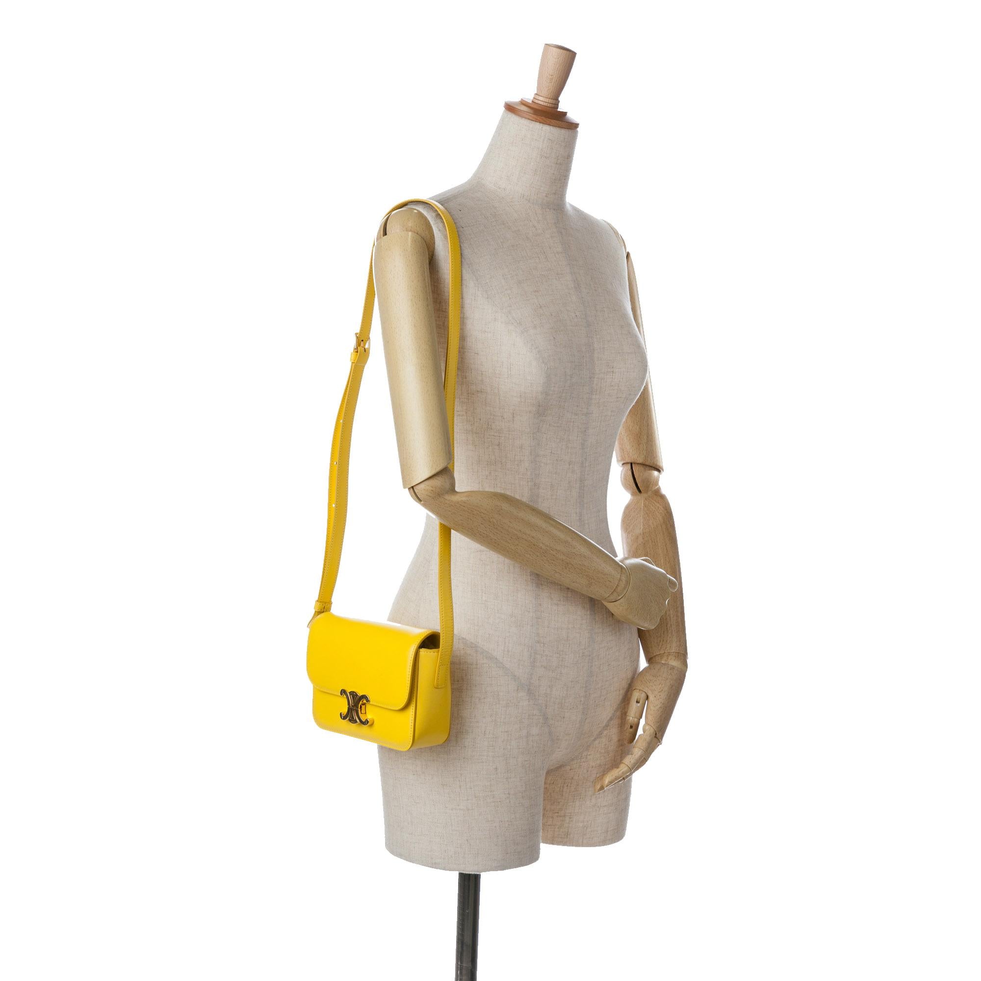 Celine Teen Shiny Calfskin Triomphe Crossbody