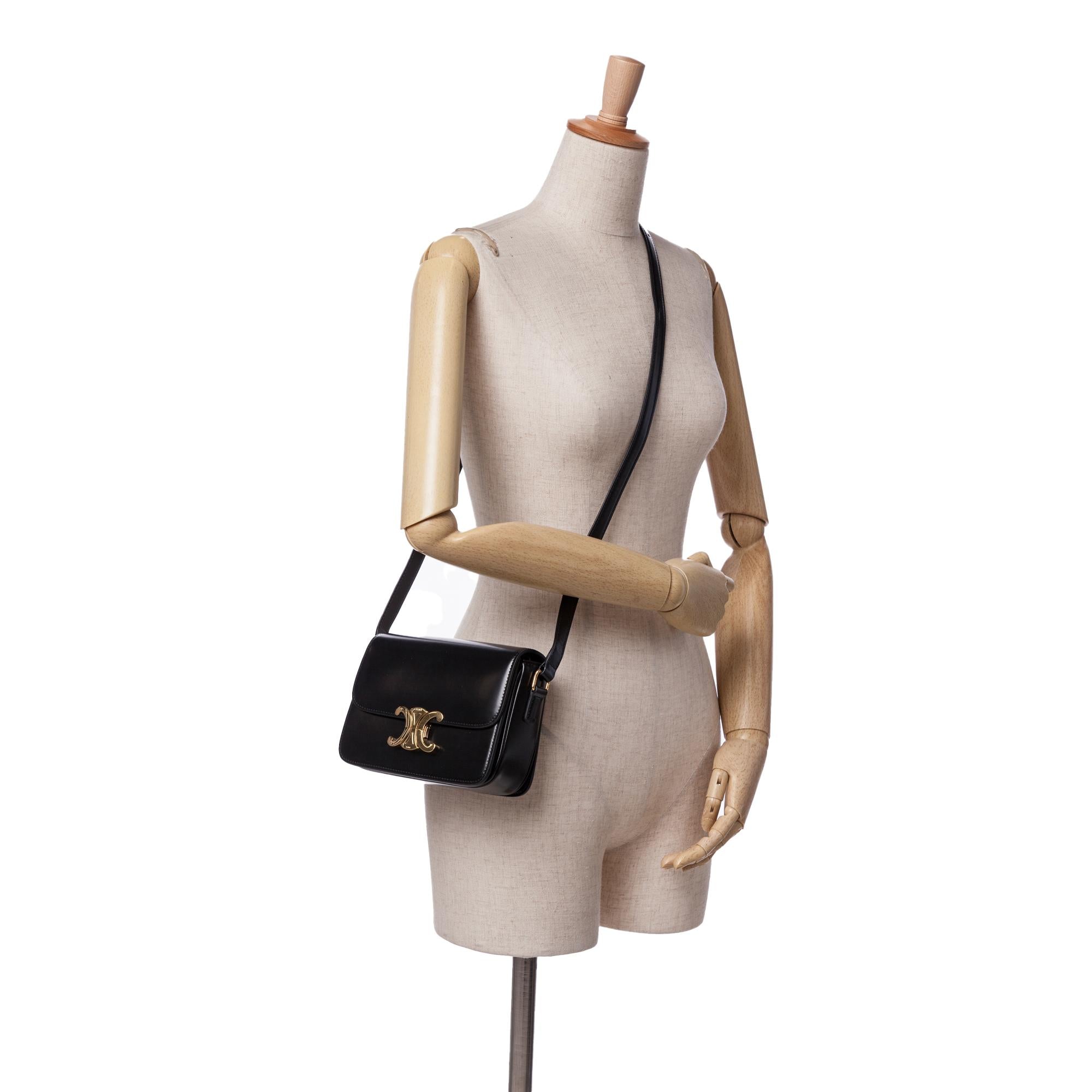 Celine Teen Shiny Calfskin Triomphe Crossbody