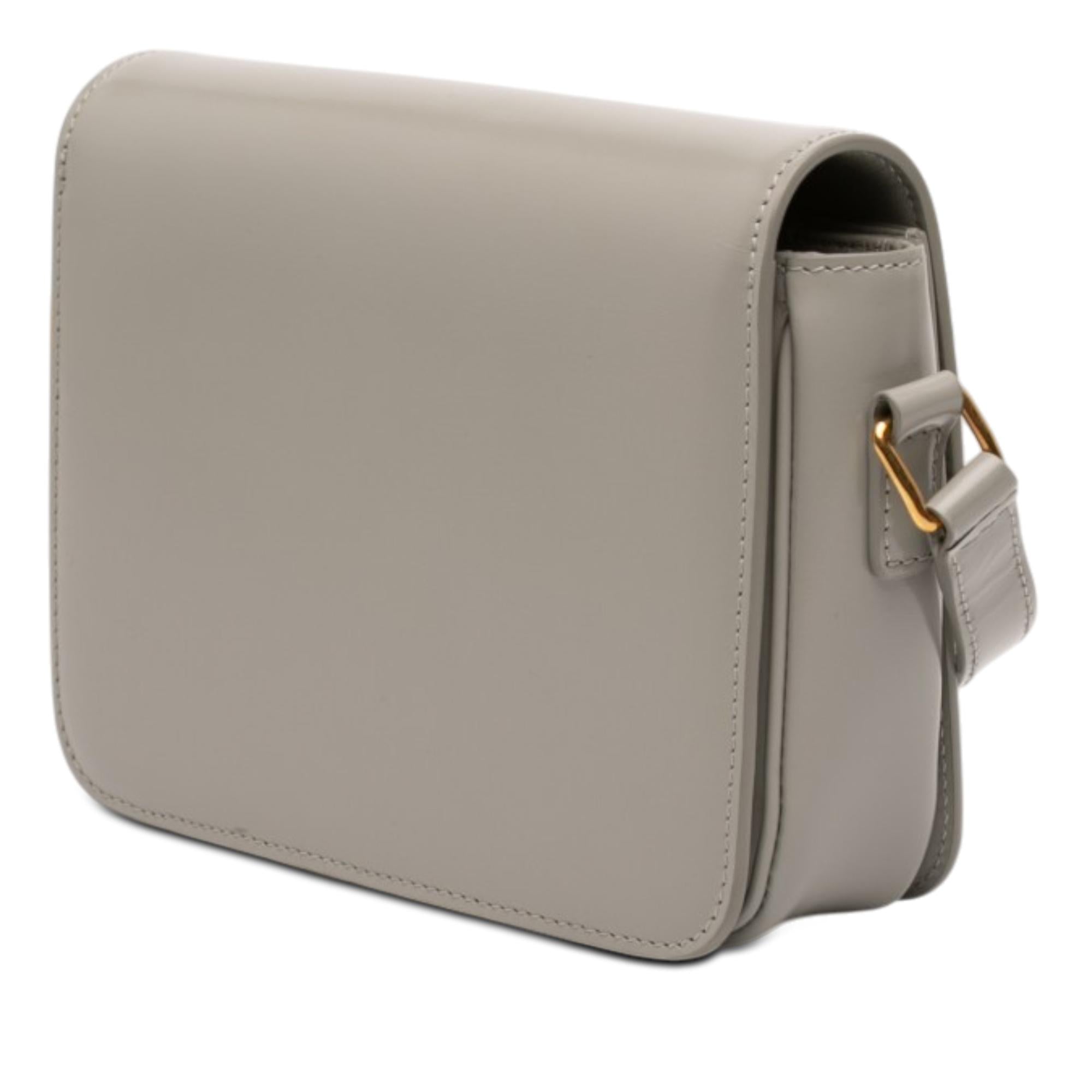 Celine Teen Shiny Calfskin Triomphe Crossbody