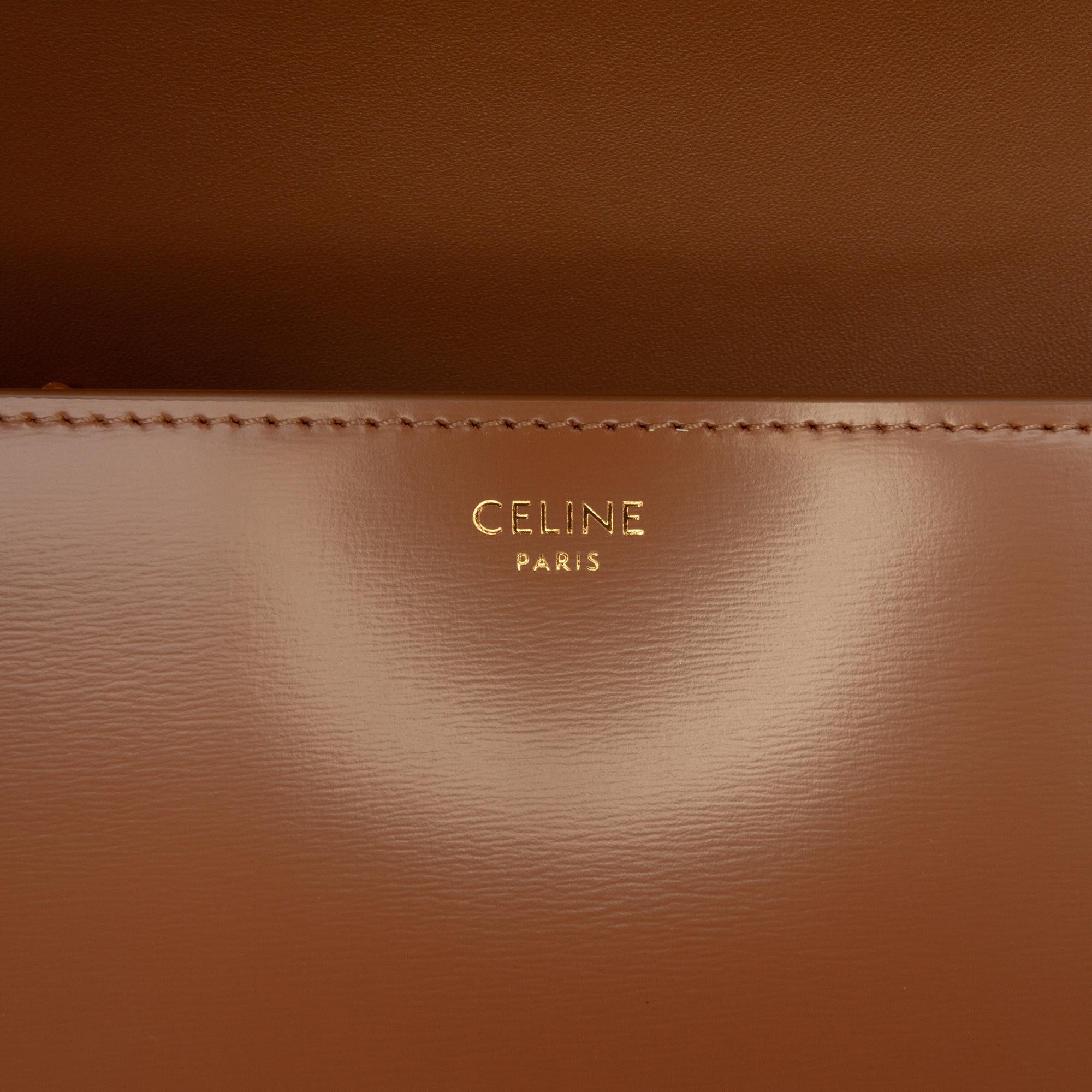 Celine Teen Shiny Calfskin Triomphe Crossbody
