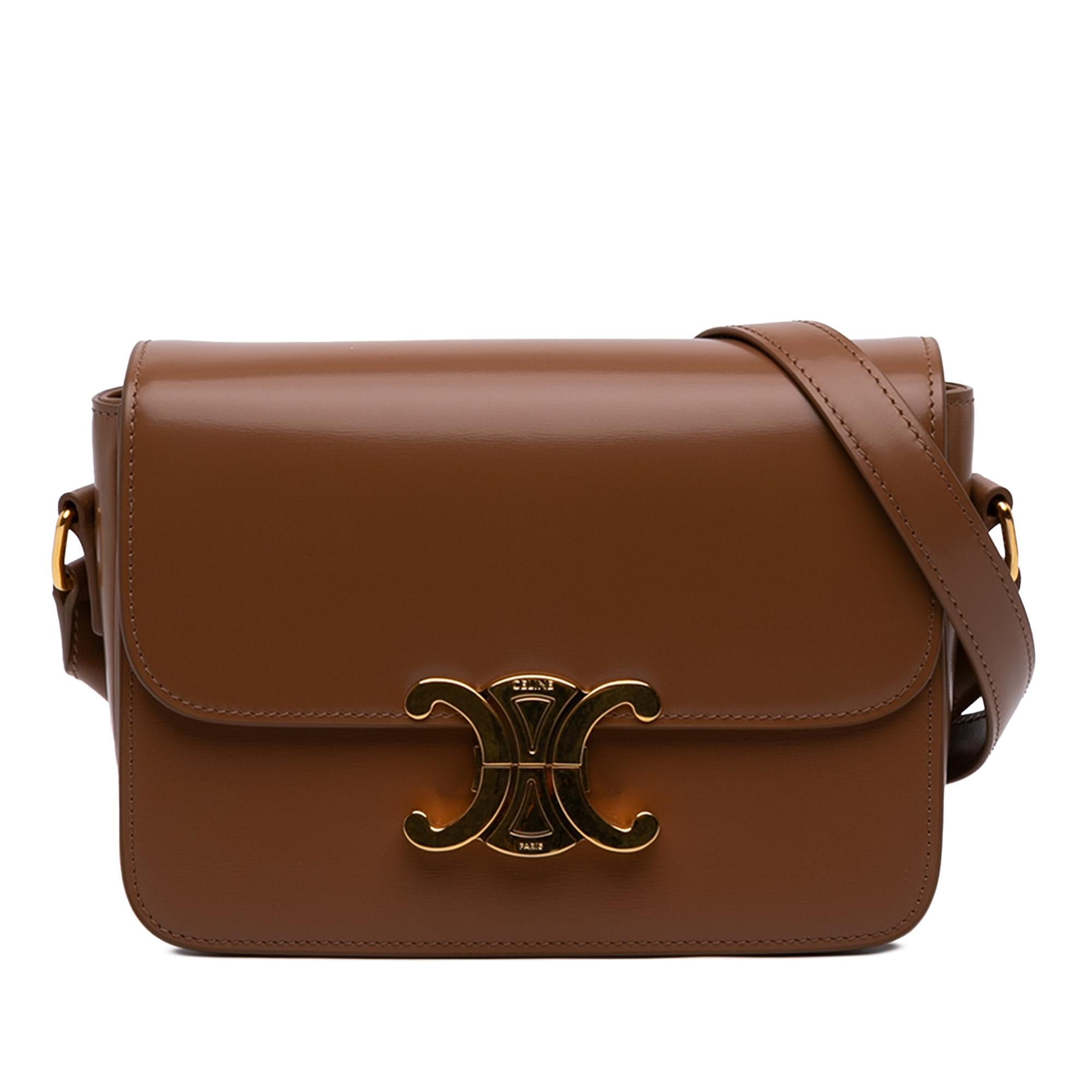 Celine Teen Shiny Calfskin Triomphe Crossbody