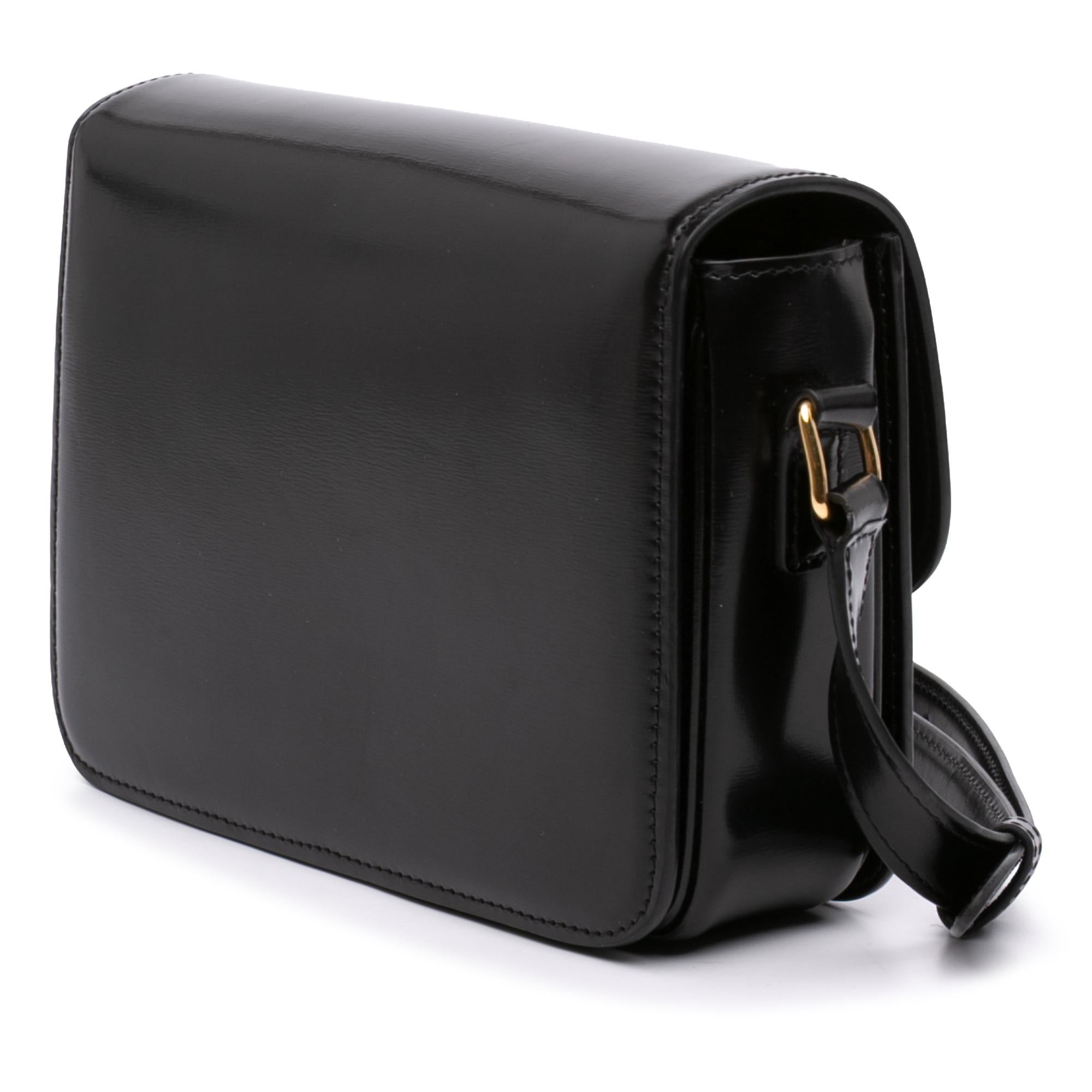 Celine Teen Shiny Calfskin Triomphe Crossbody