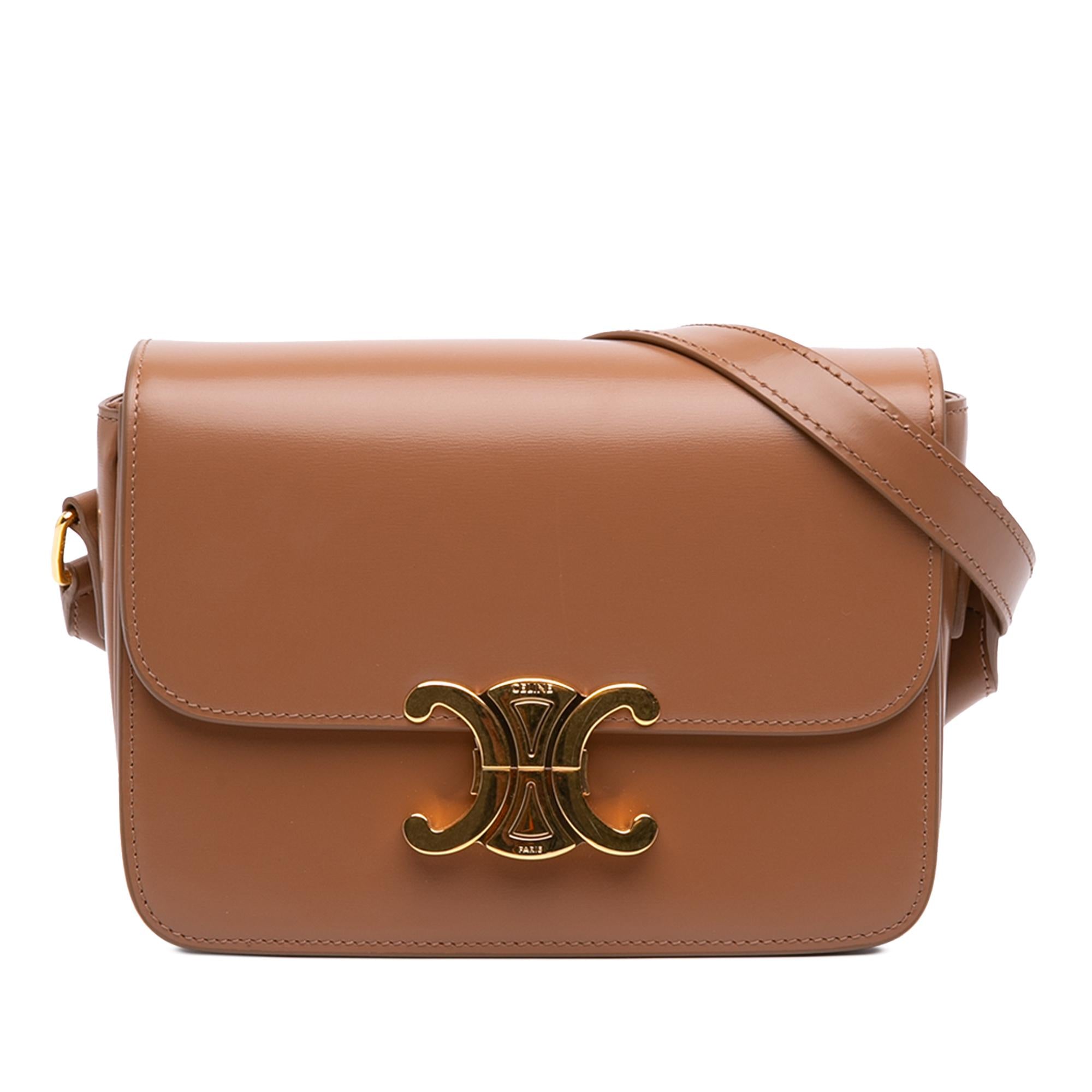 Celine Teen Shiny Calfskin Triomphe Crossbody