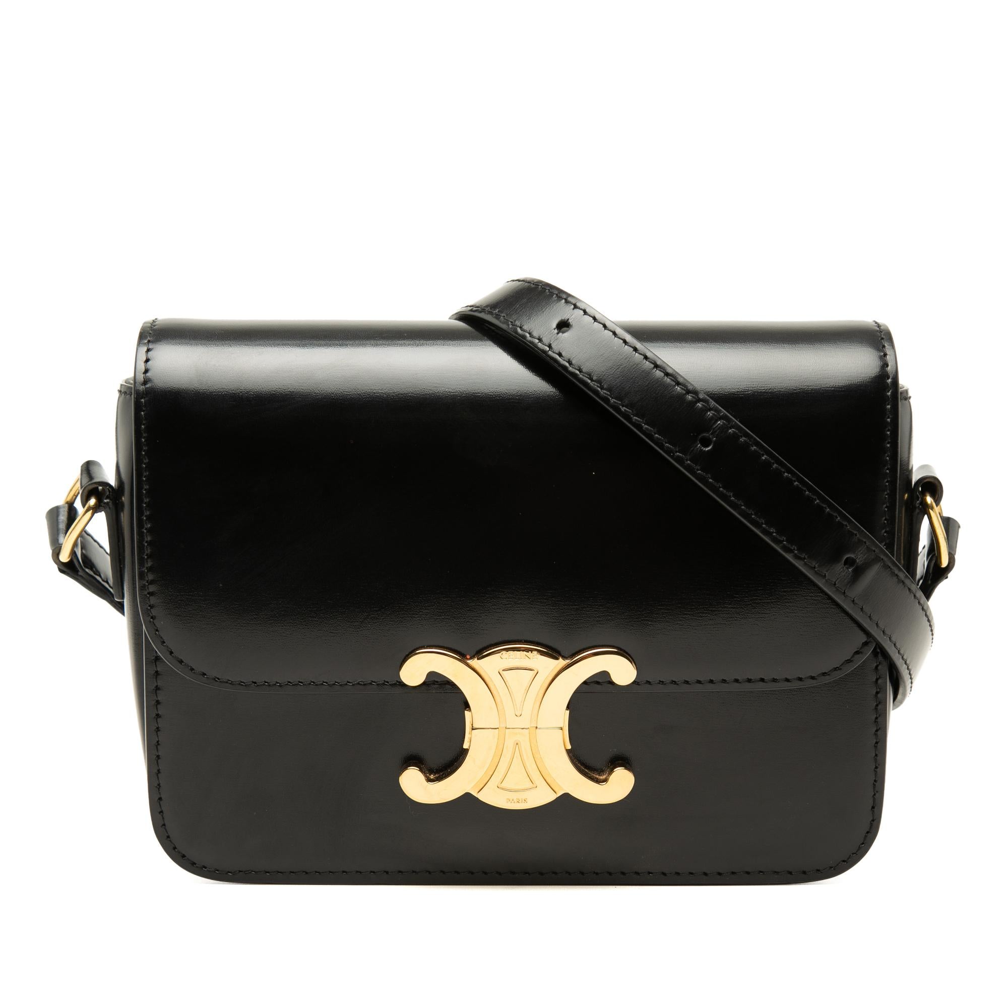 Celine Teen Shiny Calfskin Triomphe Crossbody