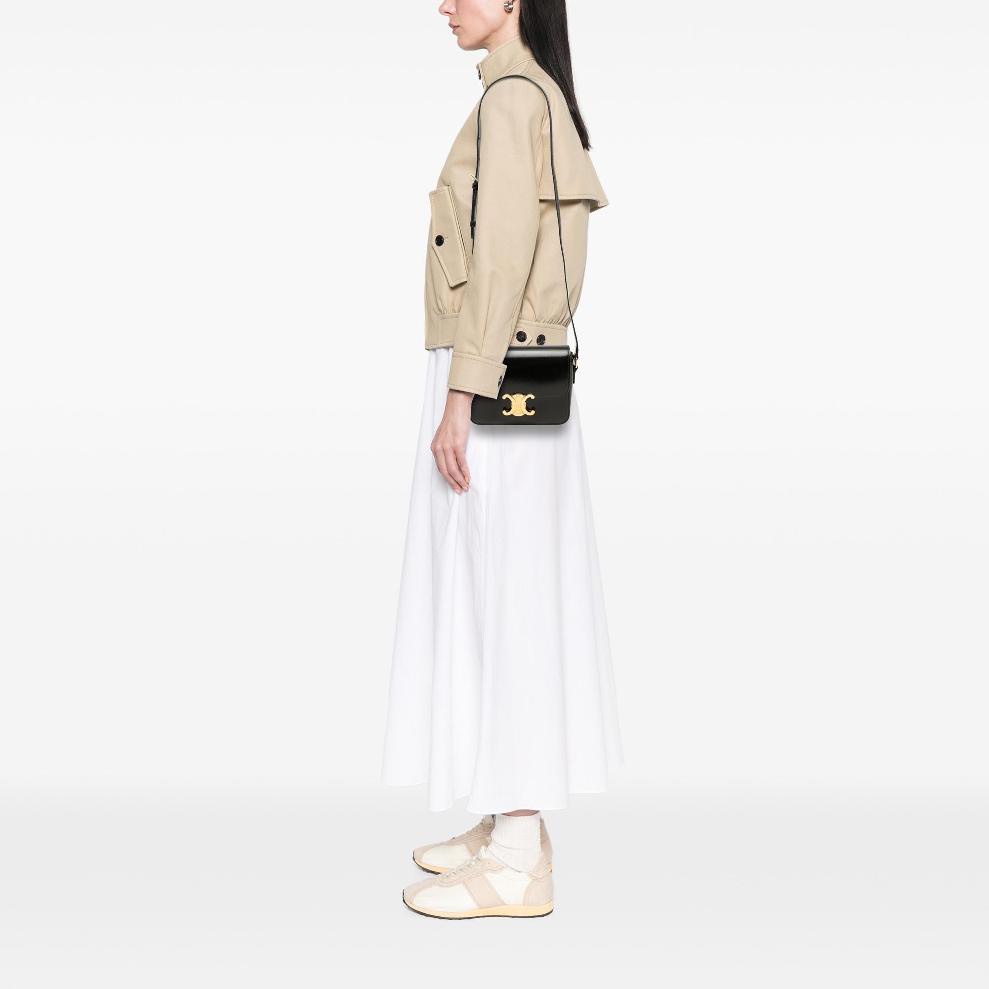 Celine Teen Shiny Calfskin Triomphe Crossbody
