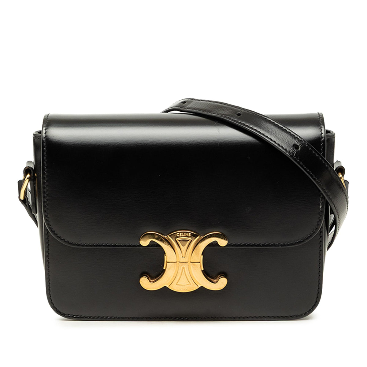 Celine Teen Shiny Calfskin Triomphe Crossbody