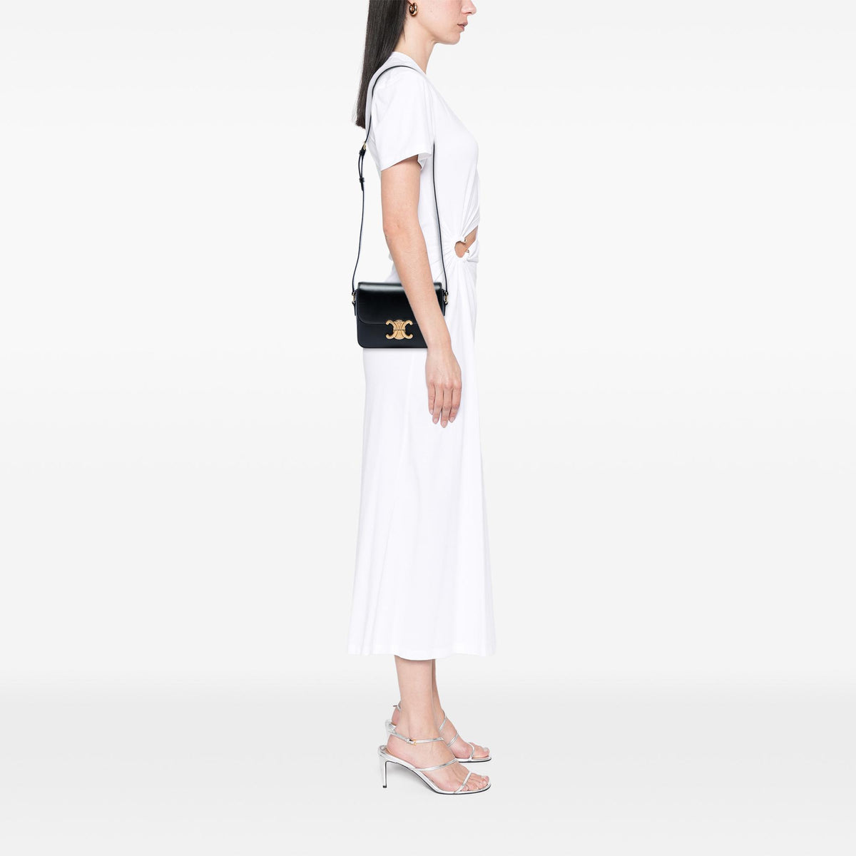 Celine Teen Shiny Calfskin Triomphe Crossbody