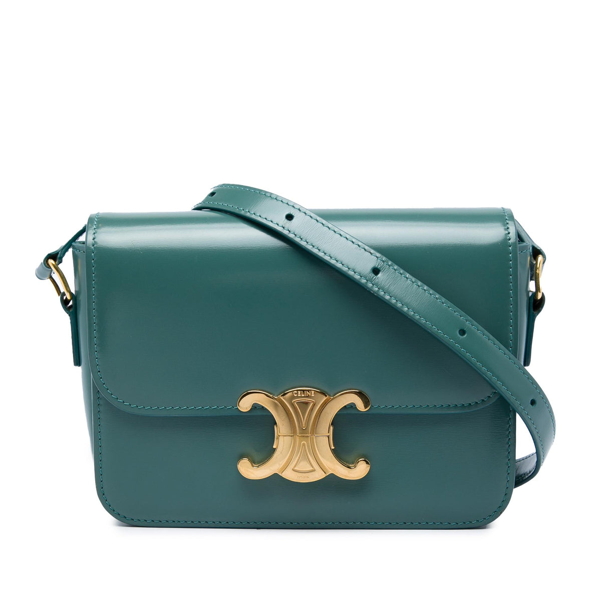 Celine Teen Shiny Calfskin Triomphe Crossbody
