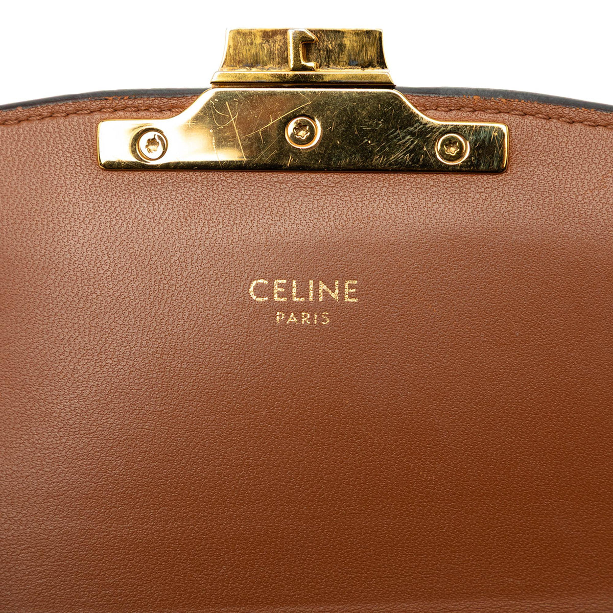 Celine Teen Triomphe Coated Canvas and Calfskin Triomphe Crossbody