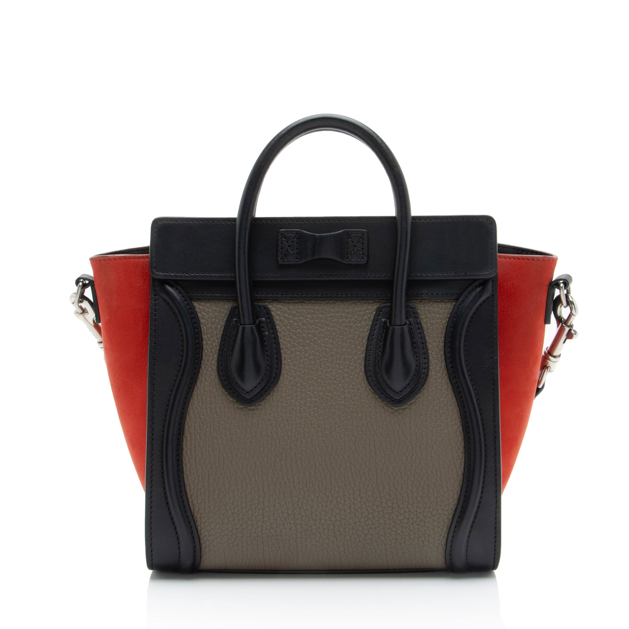 Celine Tricolor Drummed Calfskin Nano Luggage Tote