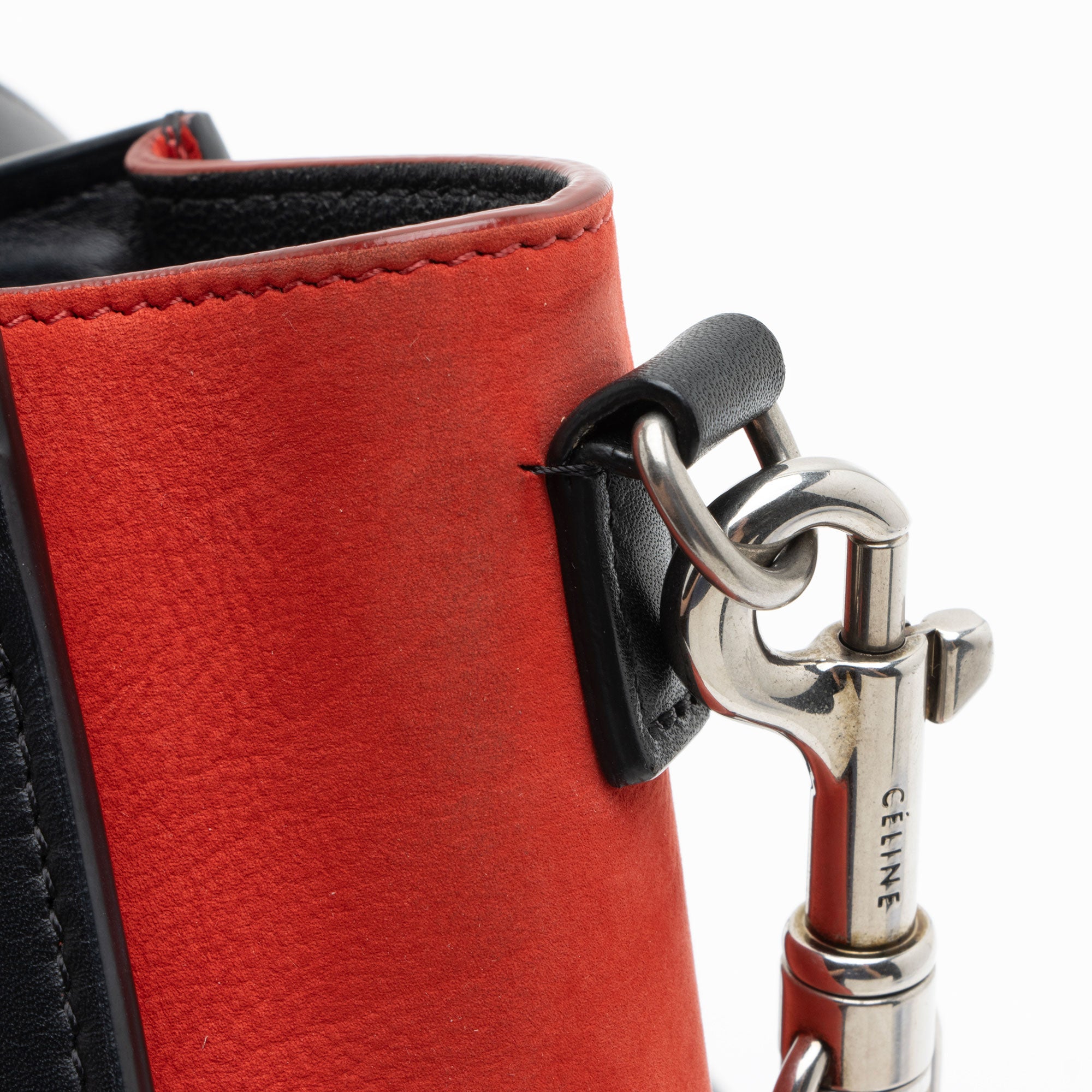 Celine Tricolor Drummed Calfskin Nano Luggage Tote