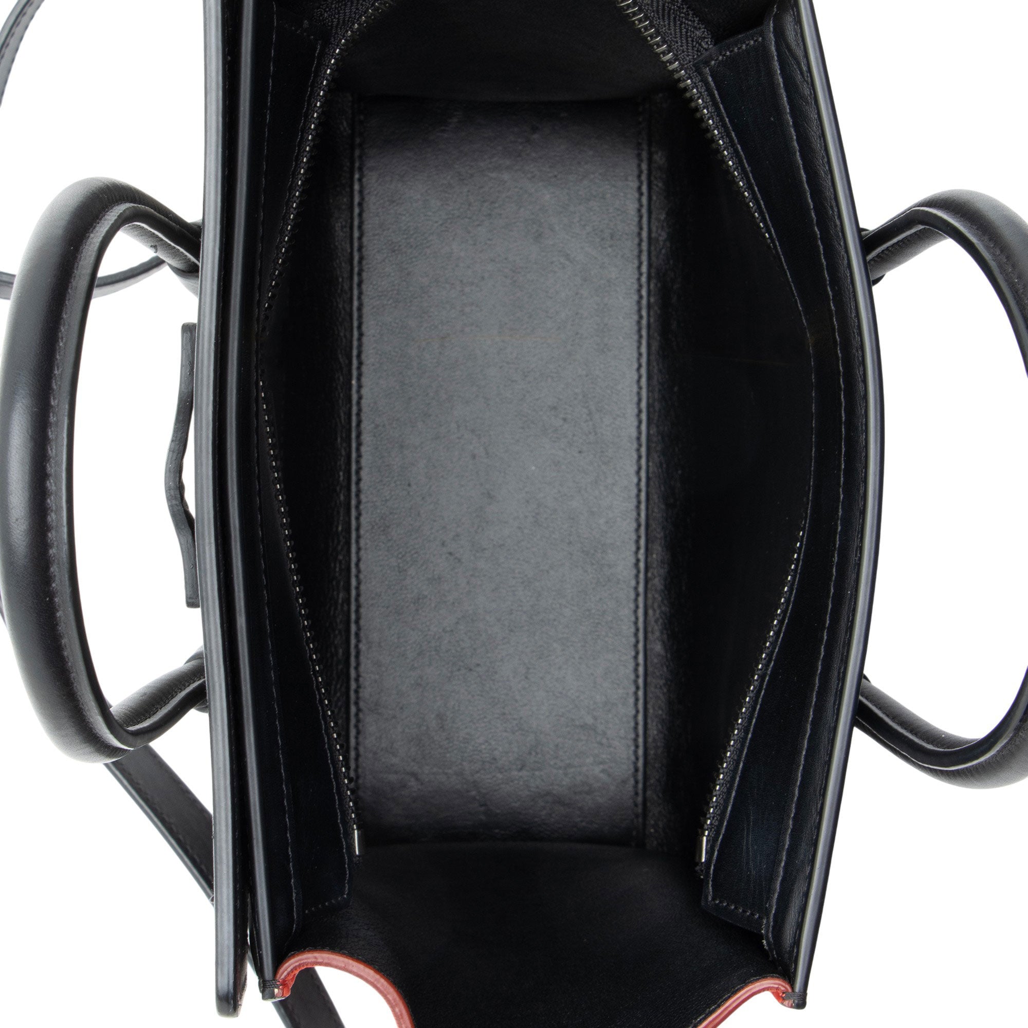 Celine Tricolor Drummed Calfskin Nano Luggage Tote
