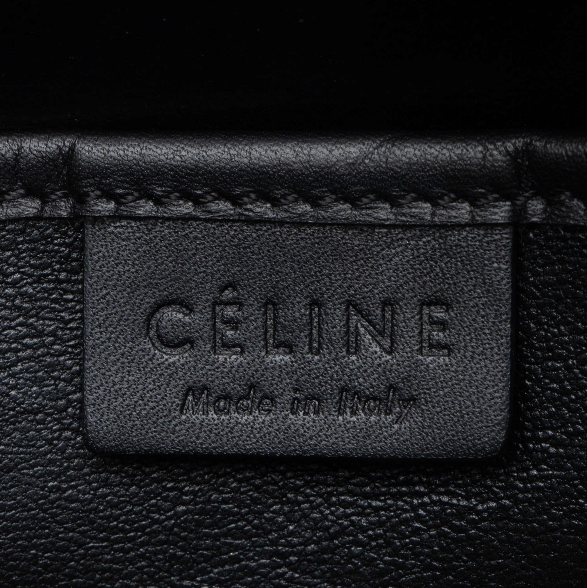 Celine Tricolor Drummed Calfskin Nano Luggage Tote