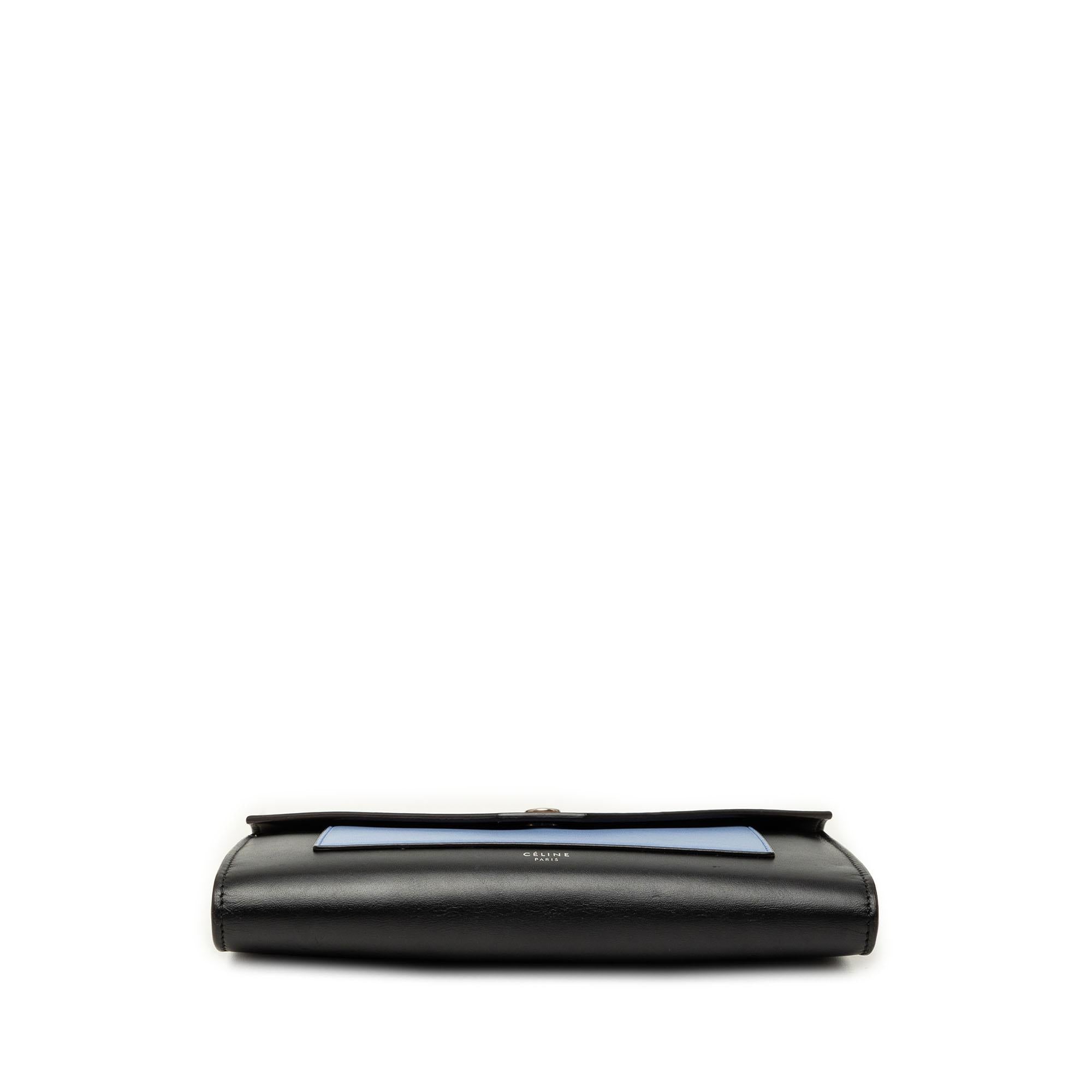 Celine Tricolor Leather Pocket Envelope Wallet On Chain