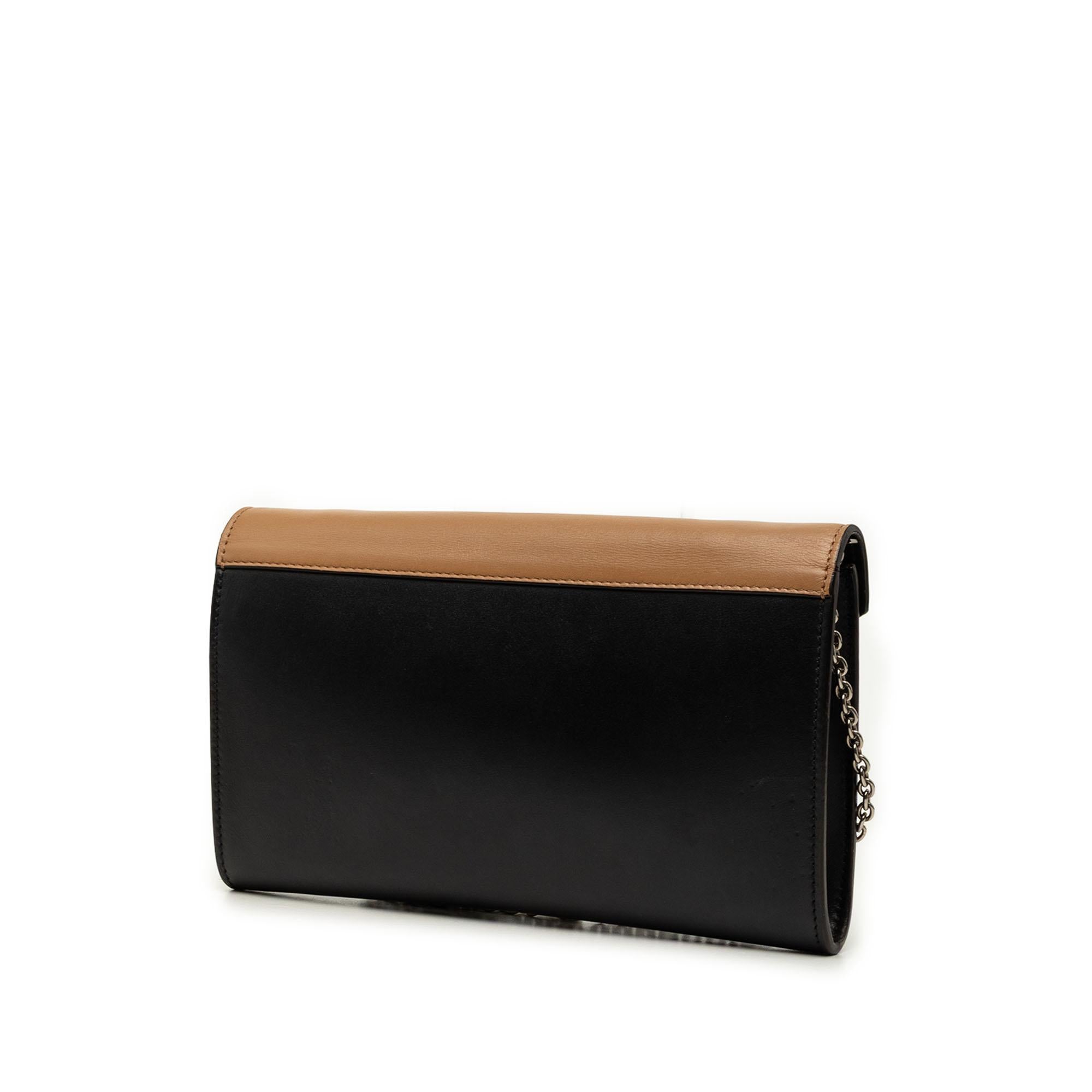 Celine Tricolor Leather Pocket Envelope Wallet On Chain