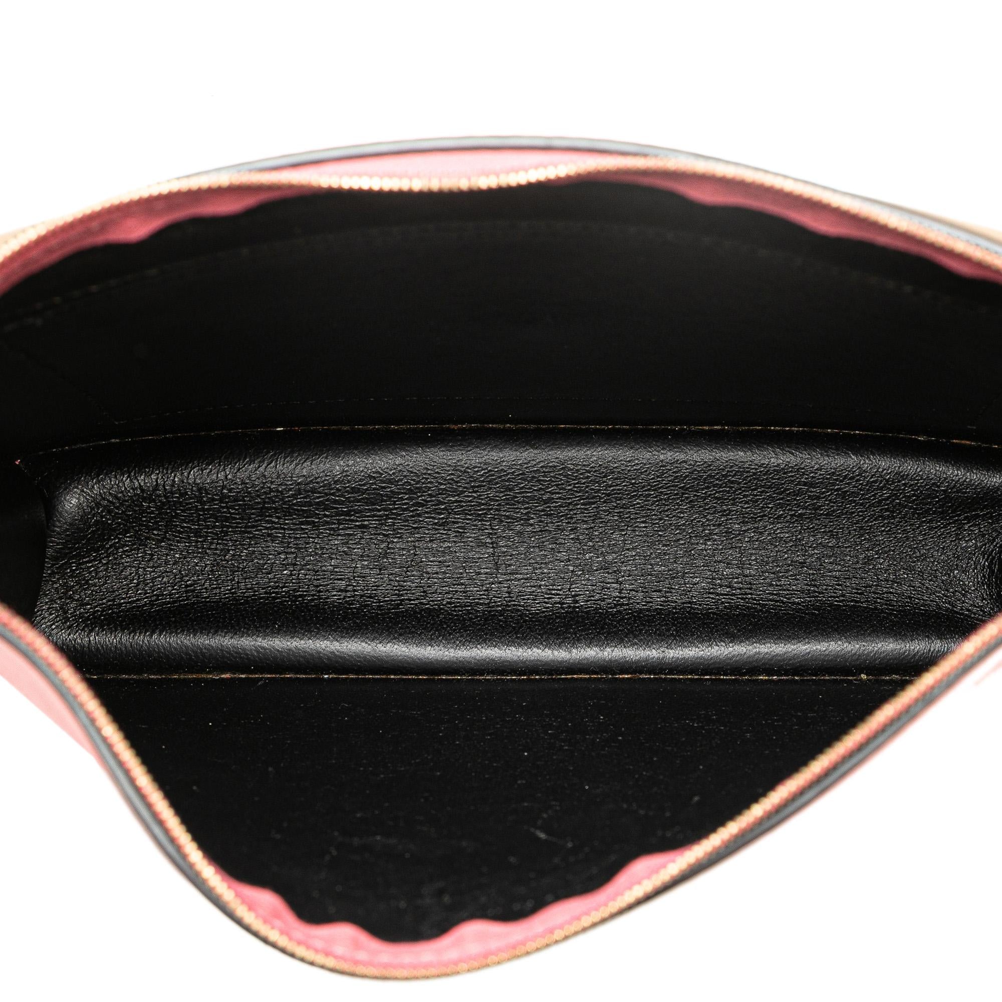 Celine Tricolor Leather Pocket Envelope Zip Crossbody