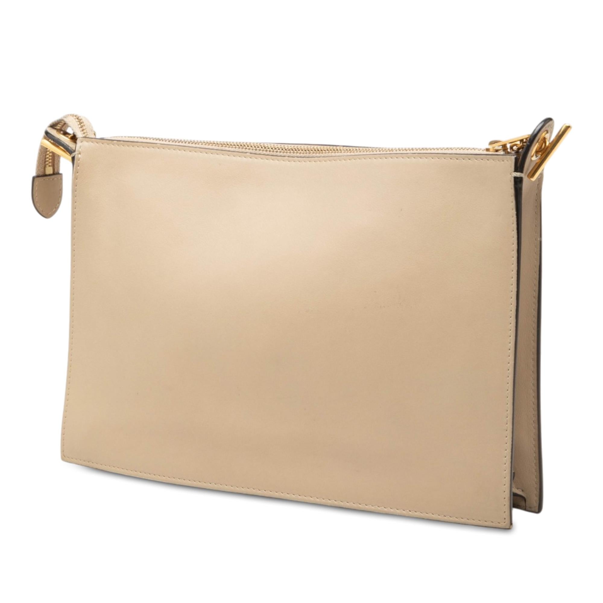 Celine Tricolor Leather Pocket Envelope Zip Crossbody