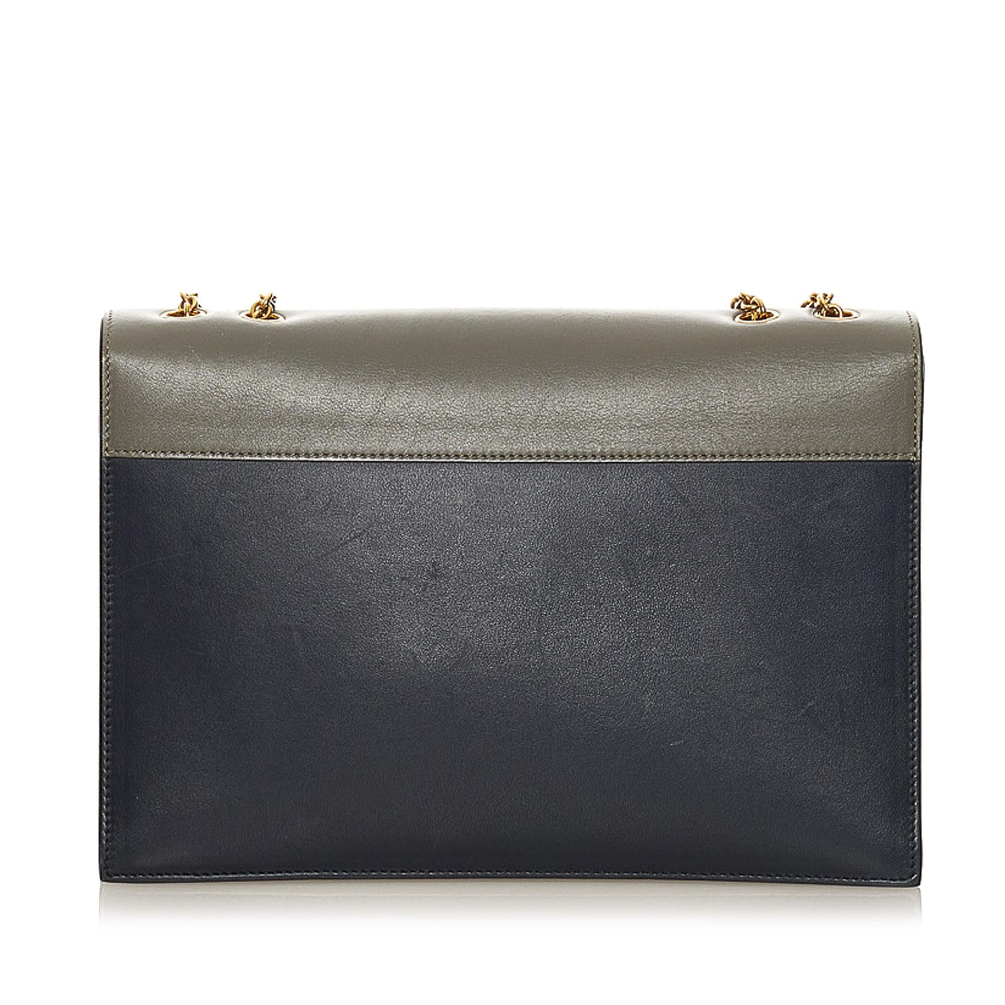 Celine Tricolor Pocket Envelope Leather Shoulder Bag (SHG-vdfVYD)