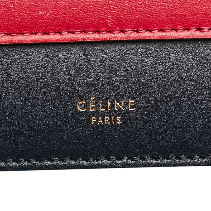 Celine Tri Color Leather and Snakeskin Envelope Chain Clutch Celine