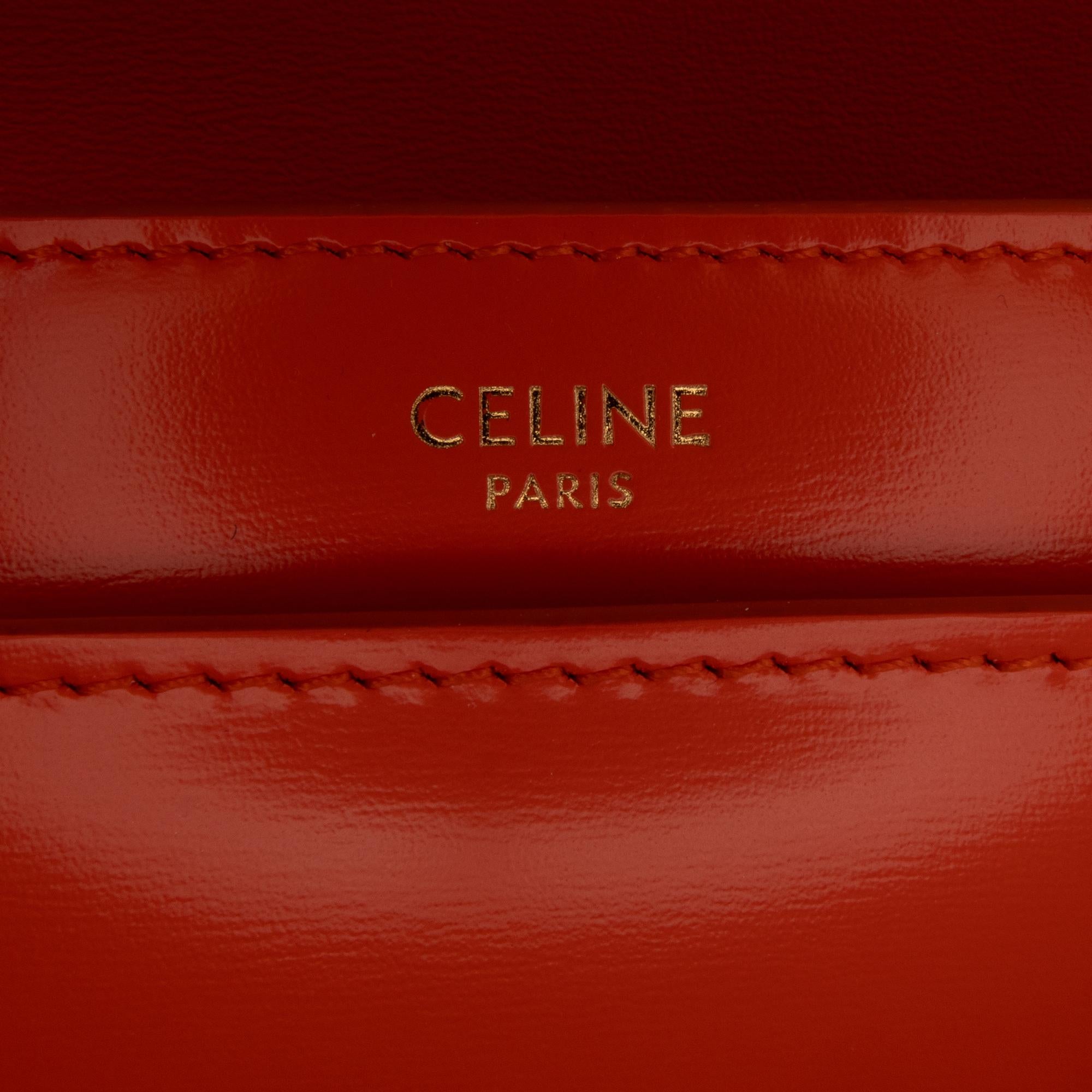 Celine Triomphe Calfskin Cuir Chain Shoulder Bag