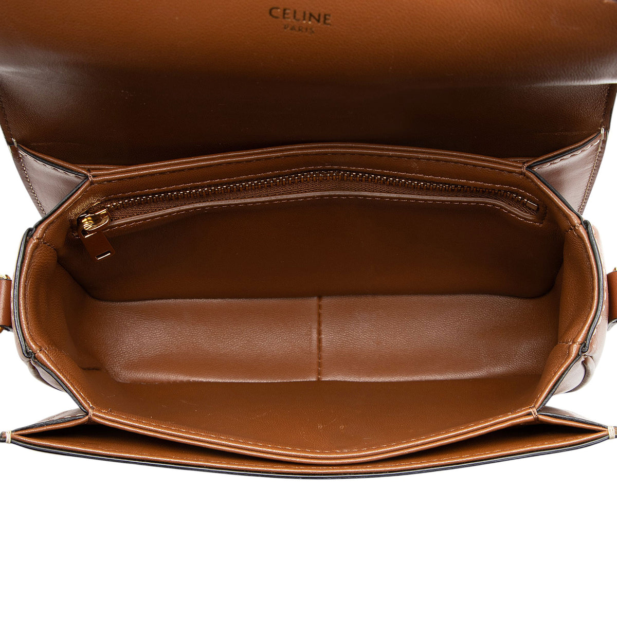Celine Triomphe Canvas Calfskin Teen Shoulder Bag