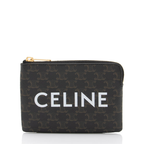 Celine Triomphe Canvas Coin Pouch (SHF-QPE1yP)