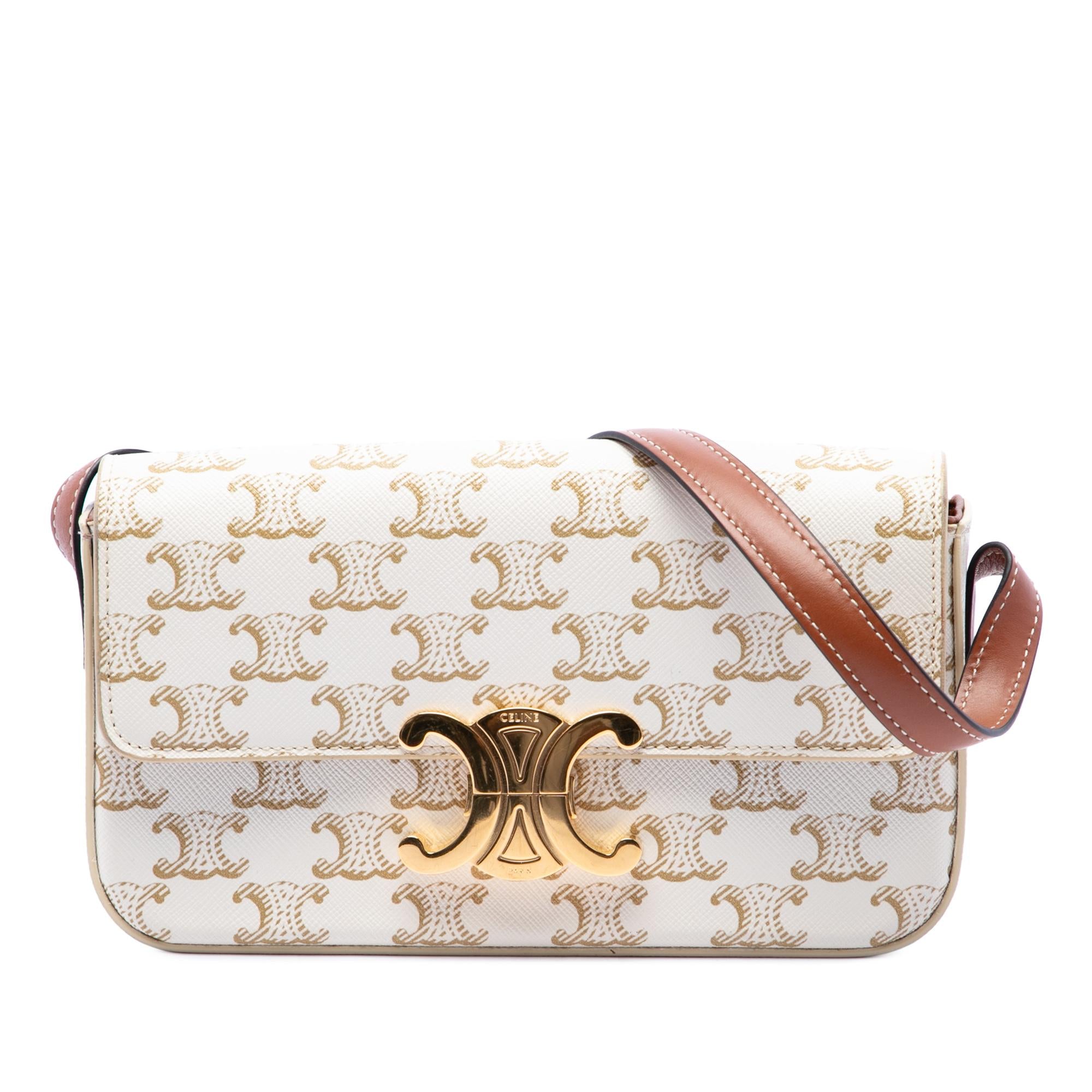 Celine Triomphe Coated Canvas Claude Shoulder Bag