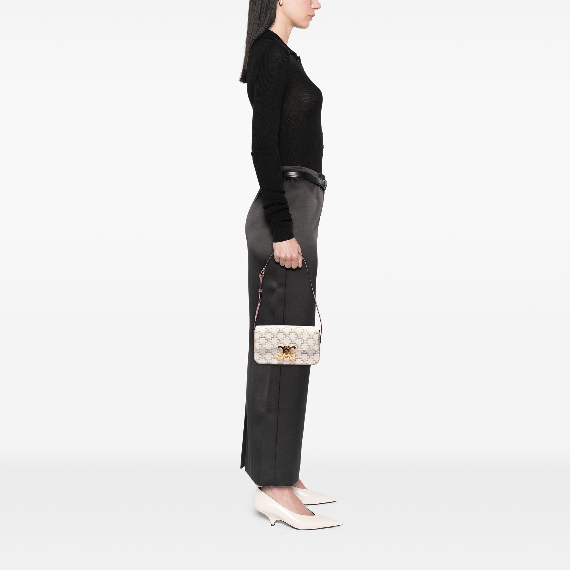Celine Triomphe Coated Canvas Claude Shoulder Bag