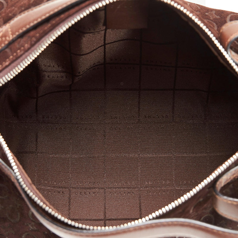 Celine Vintage Barrel Bag Embossed Suede Medium (SHG-Y8CjZx)