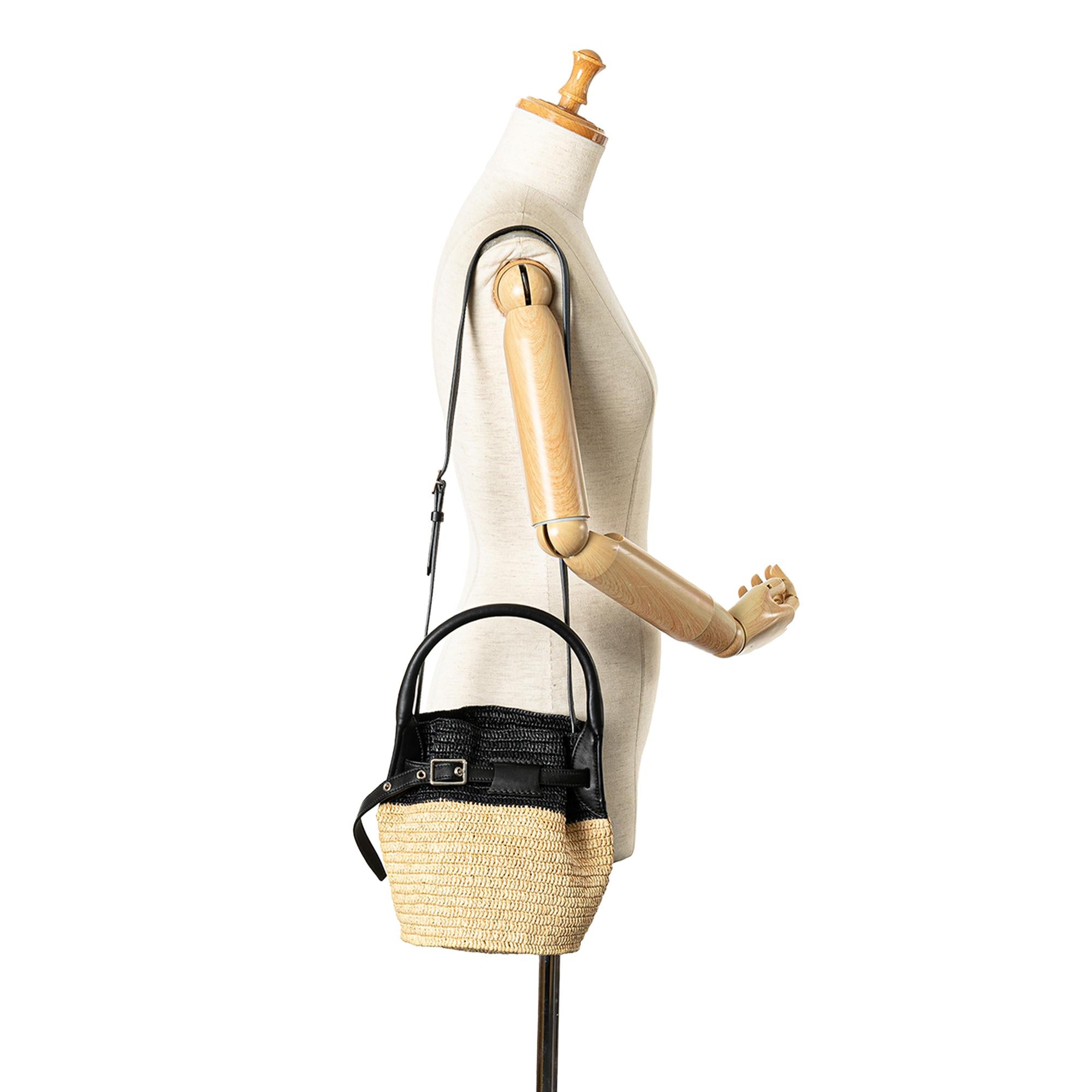 Celine Woven Raffia Nano Bucket Bag (SHG-rTJQCR)