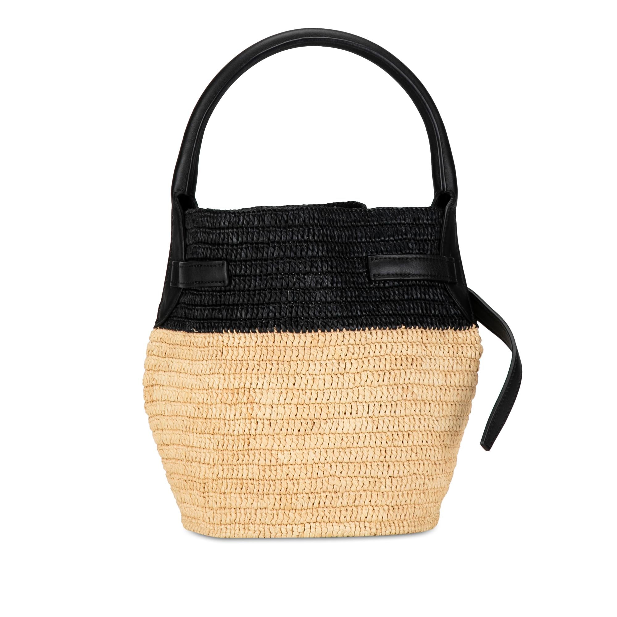 Celine Woven Raffia Nano Bucket Bag