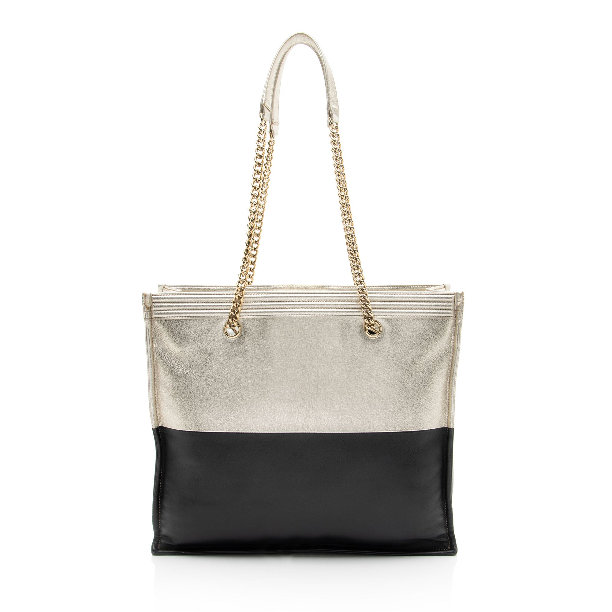 Chanel Bicolor Calfskin Large Boy Tote