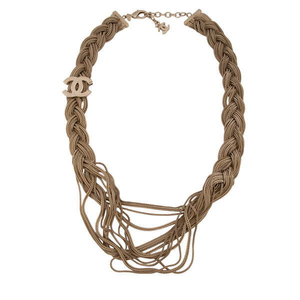 Chanel Braided Chain CC Necklace (SHF-y3HmeN)
