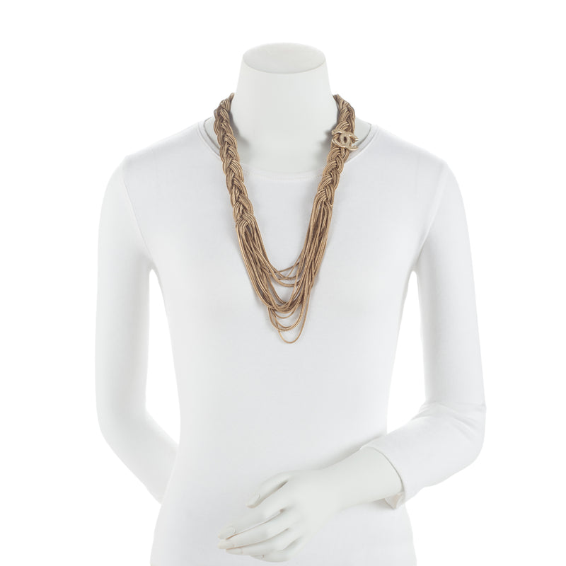 Chanel Braided Chain CC Necklace (SHF-y3HmeN)