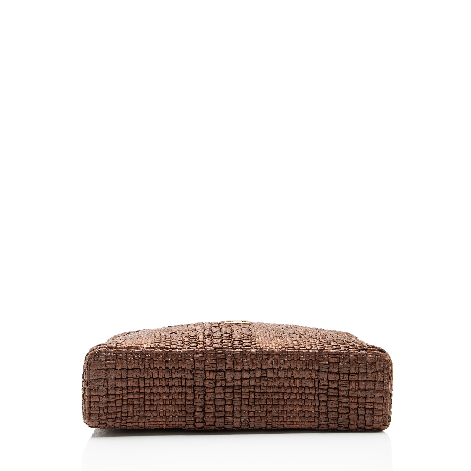 Chanel Braided Raffia Slim Vanity Case Top Handle