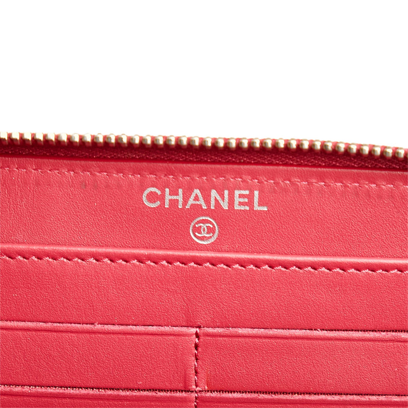 Chanel Brilliant Patent Zip Around Wallet (SHG-7wYhd4)