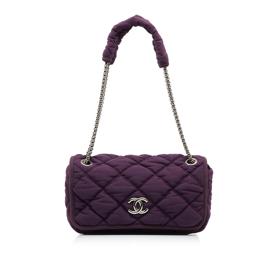 Chanel Striped Bubble Quilted Shoulder Bag