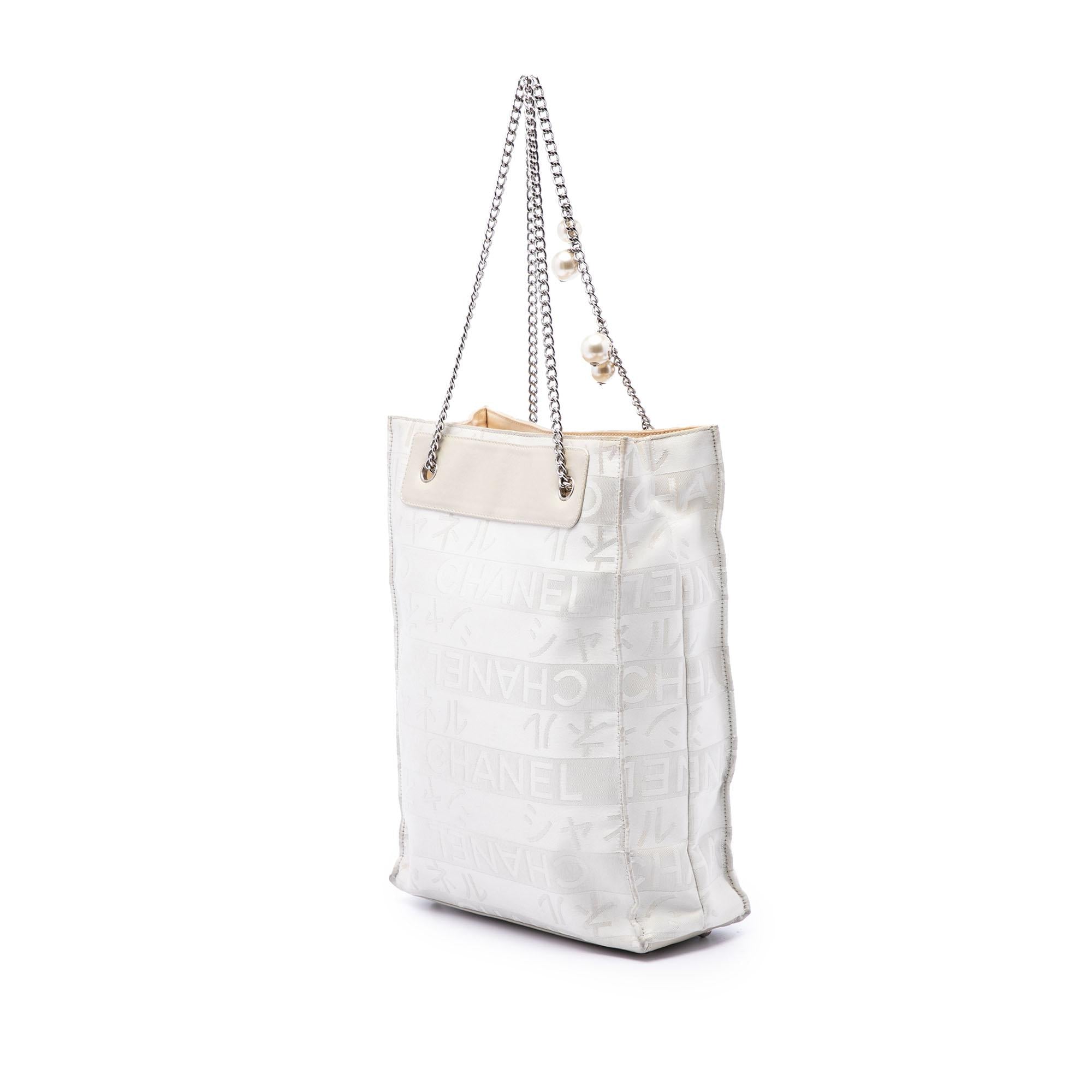Chanel CC Canvas Pearl Tote