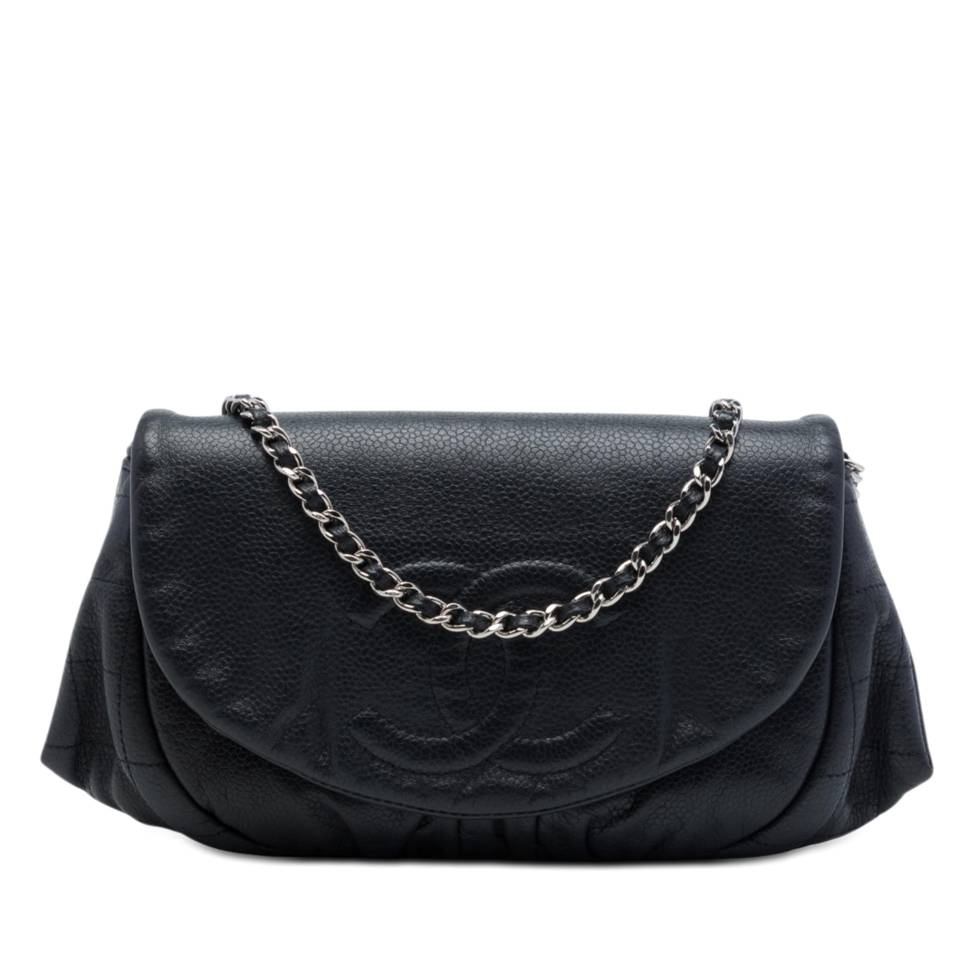 Chanel CC Caviar Half Moon Wallet on Chain