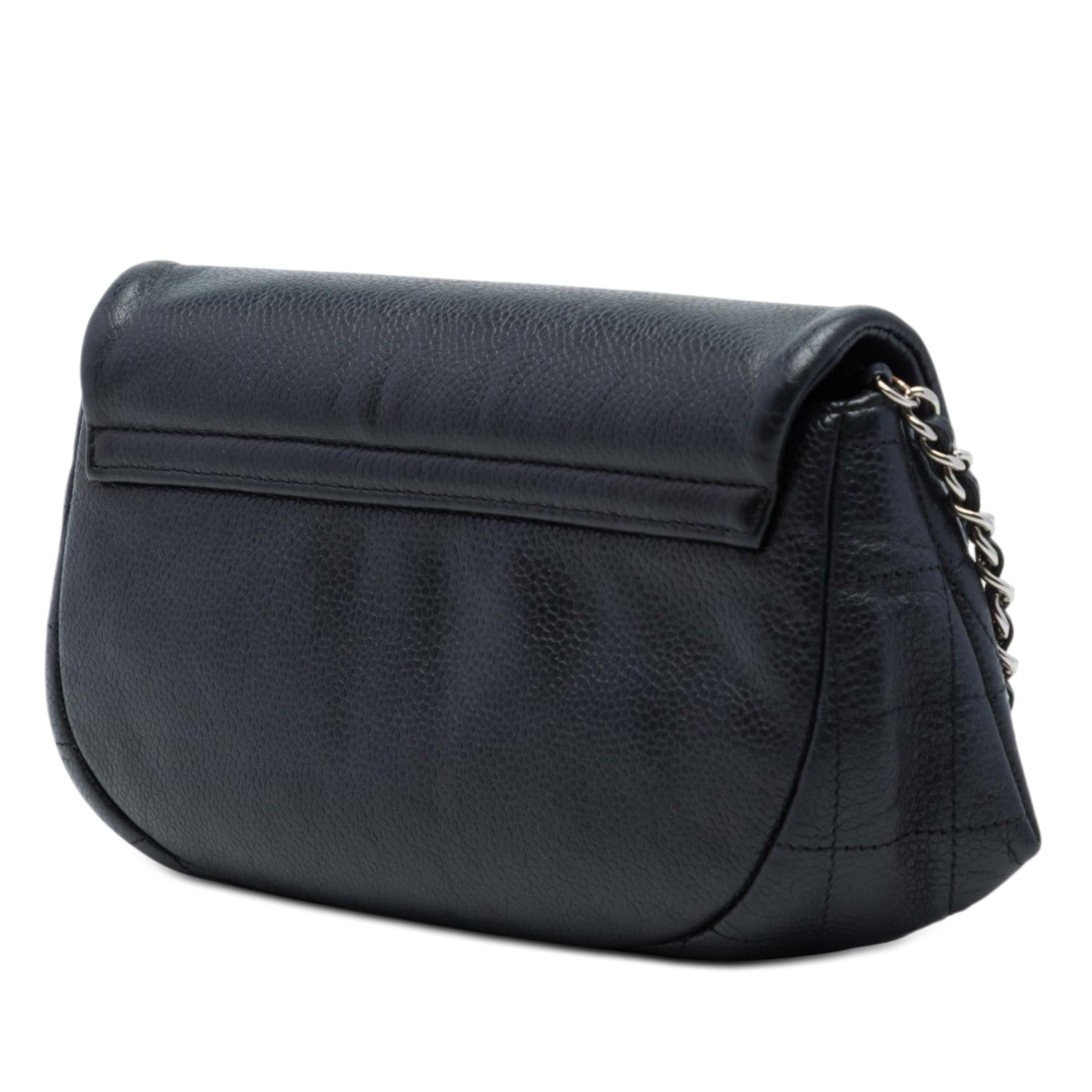 Chanel CC Caviar Half Moon Wallet on Chain
