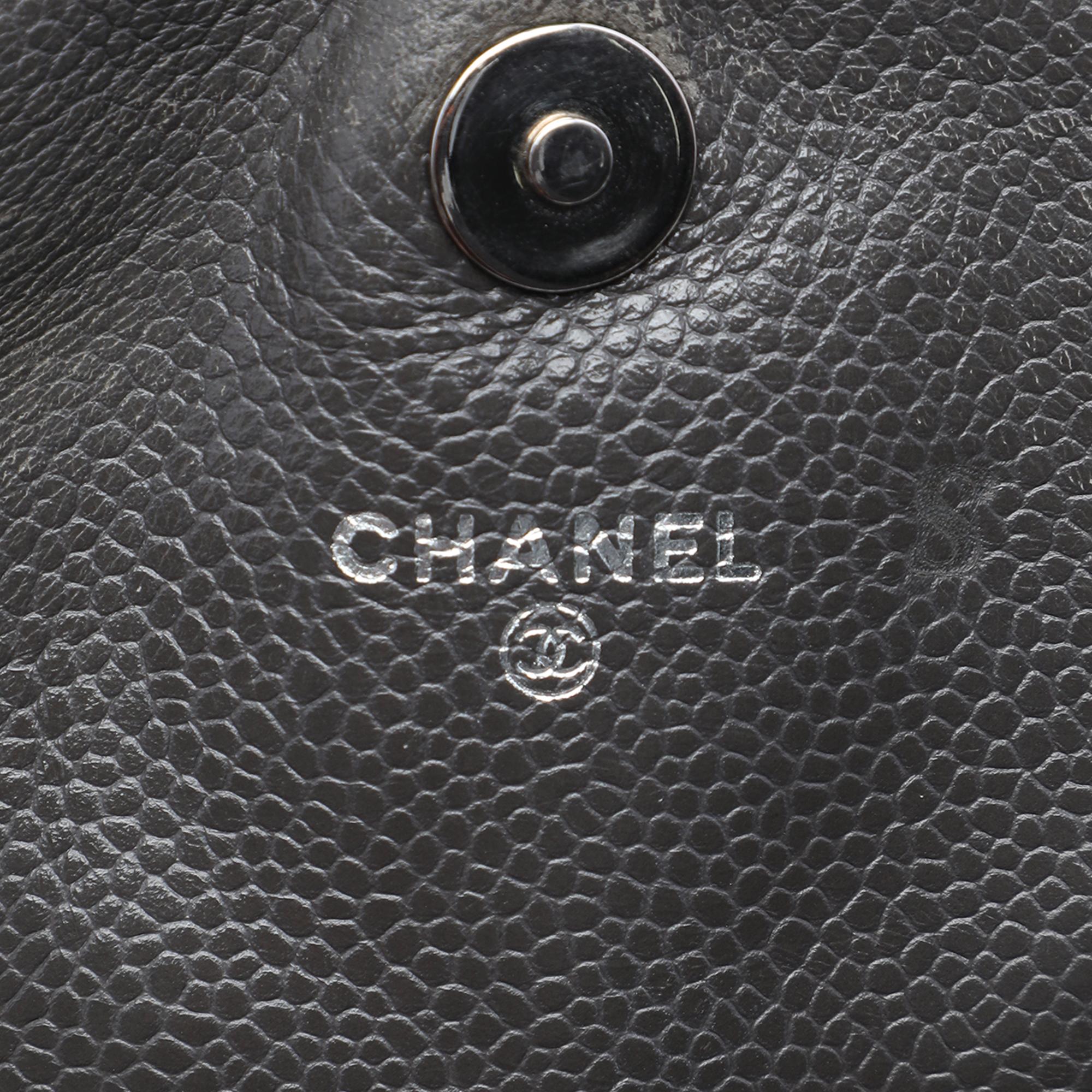 Chanel CC Caviar Half Moon Wallet on Chain